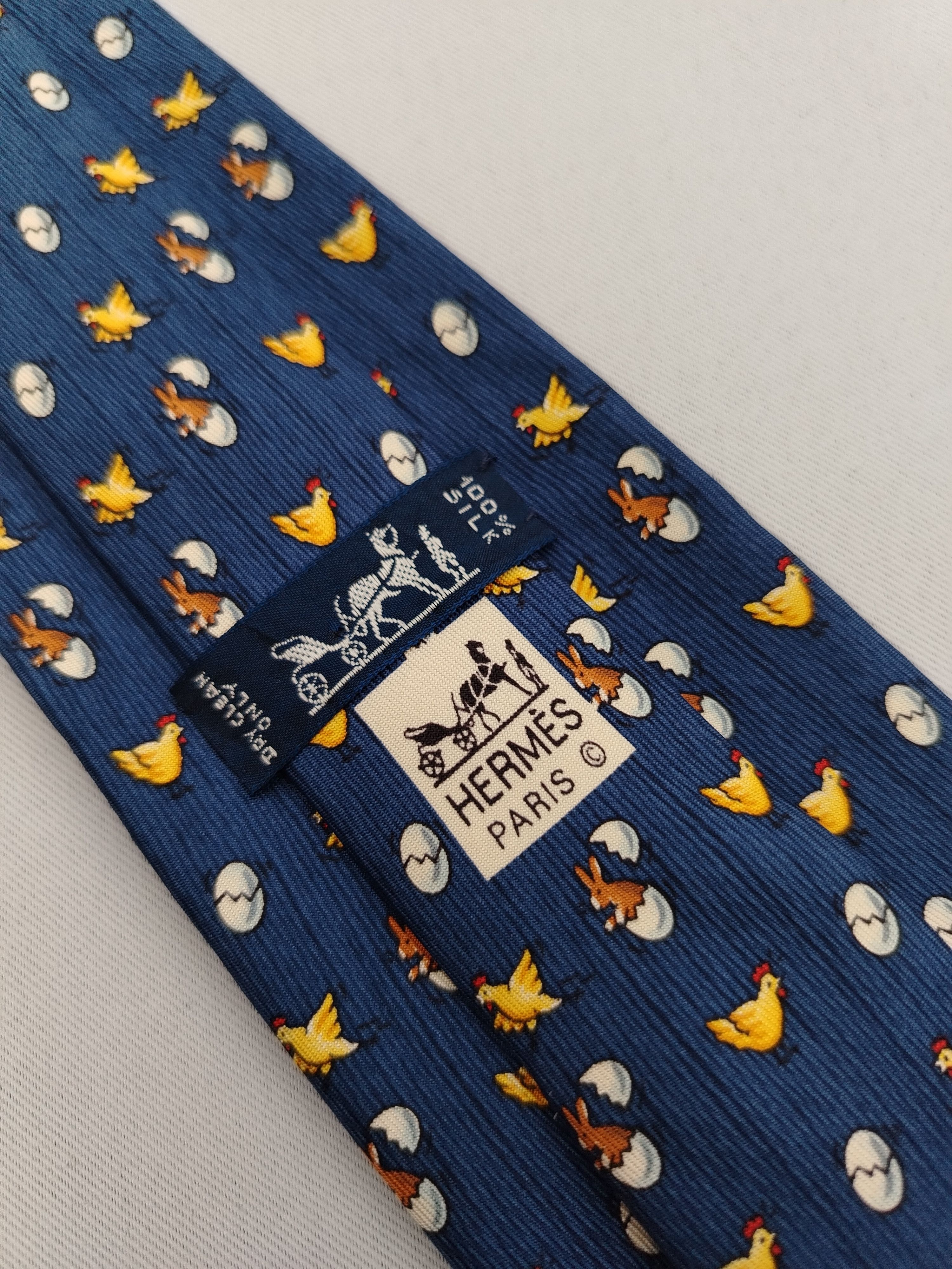 Hermes Hermes Paris 7890 MA Silk Necktie Chic Rabbit Pattern Tie Size ONE SIZE - 6 Thumbnail