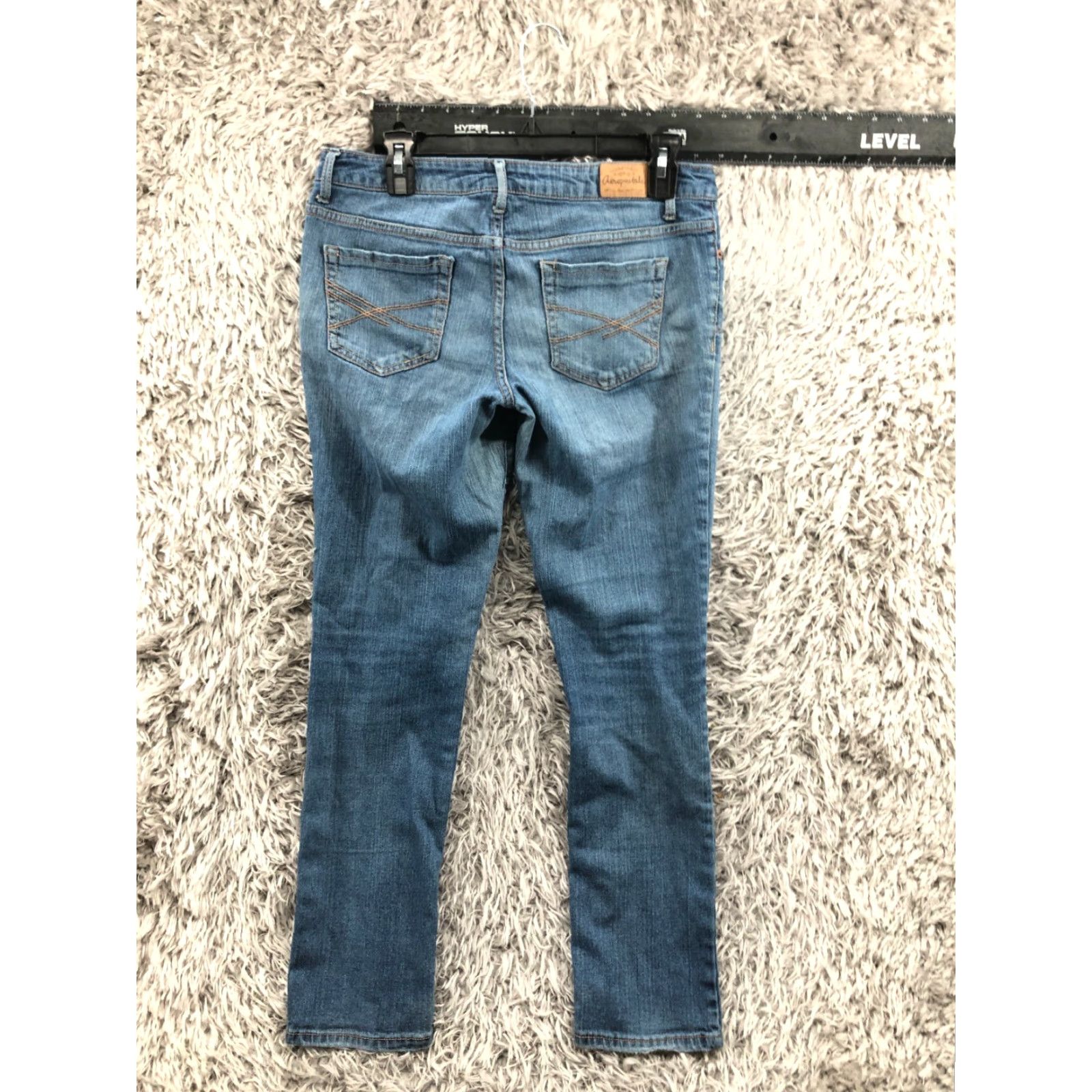 Vintage Aéropostale Bayla Skinny Jeans Short Womens Size 6 Medium Wash Blue Size 28" / US 6 / IT 42 - 5 Thumbnail