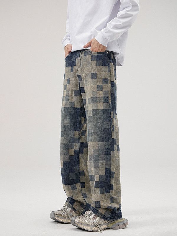 Japanese Brand Men's American high street mosaic jeans Size US 32 / EU 48 - 3 Thumbnail