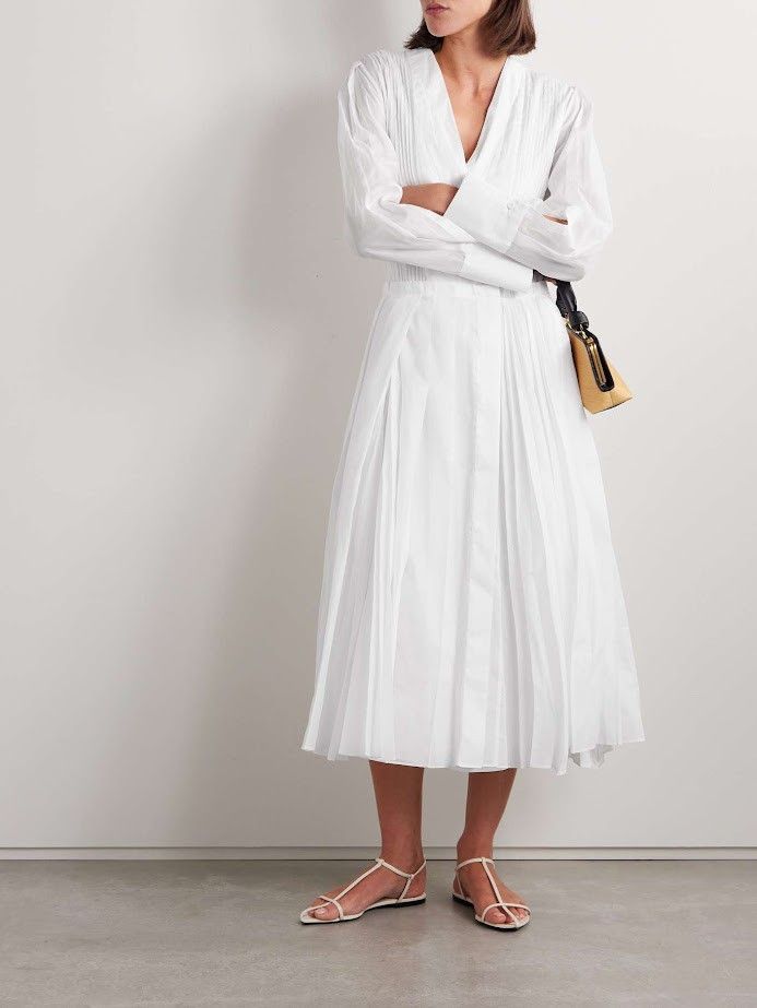 Jil Sander o1w1db10825 Dress in White Size XL / US 12-14 / IT 48-50 - 3 Thumbnail
