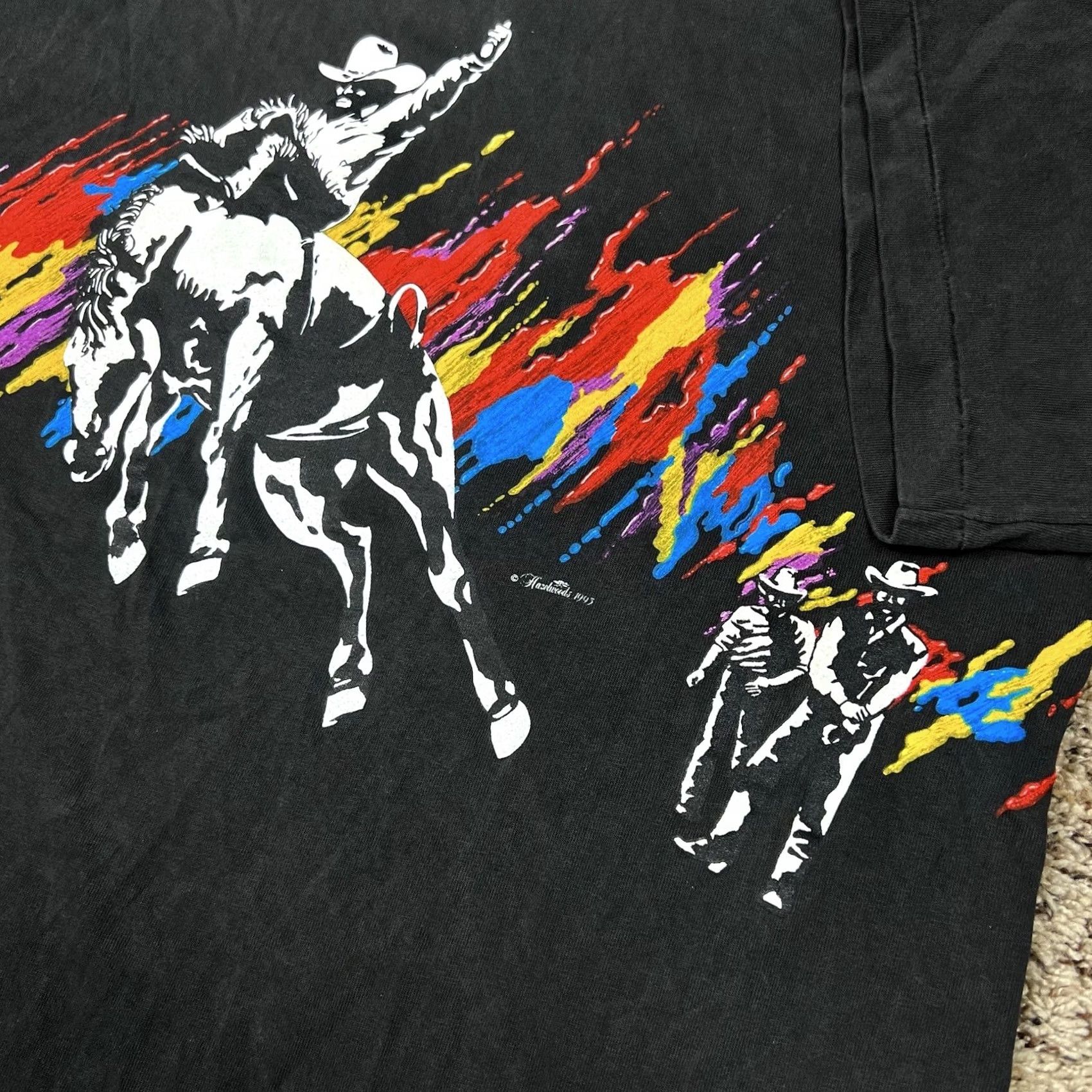 Vintage VINTAGE Cowboys Puff Print T-Shirt 1993 Single Stitch Graphic Large Black Unisex Adults Mens Womens Size US L / EU 52-54 / 3 - 6 Thumbnail