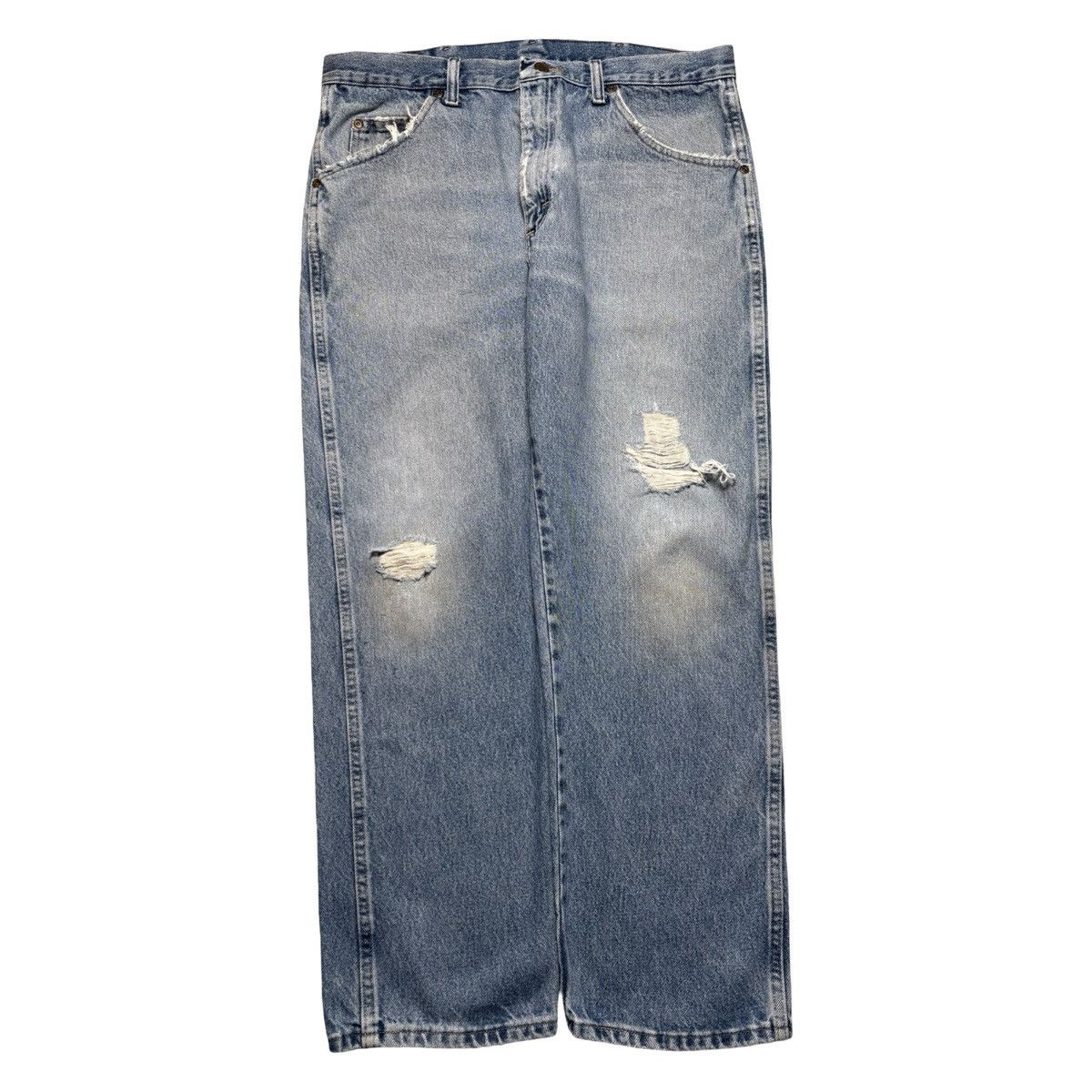 Wrangler Vintage Wrangler Ligh Wash Distressed Straight Jeans 36X29 Size US 36 / EU 52 - 1 Thumbnail