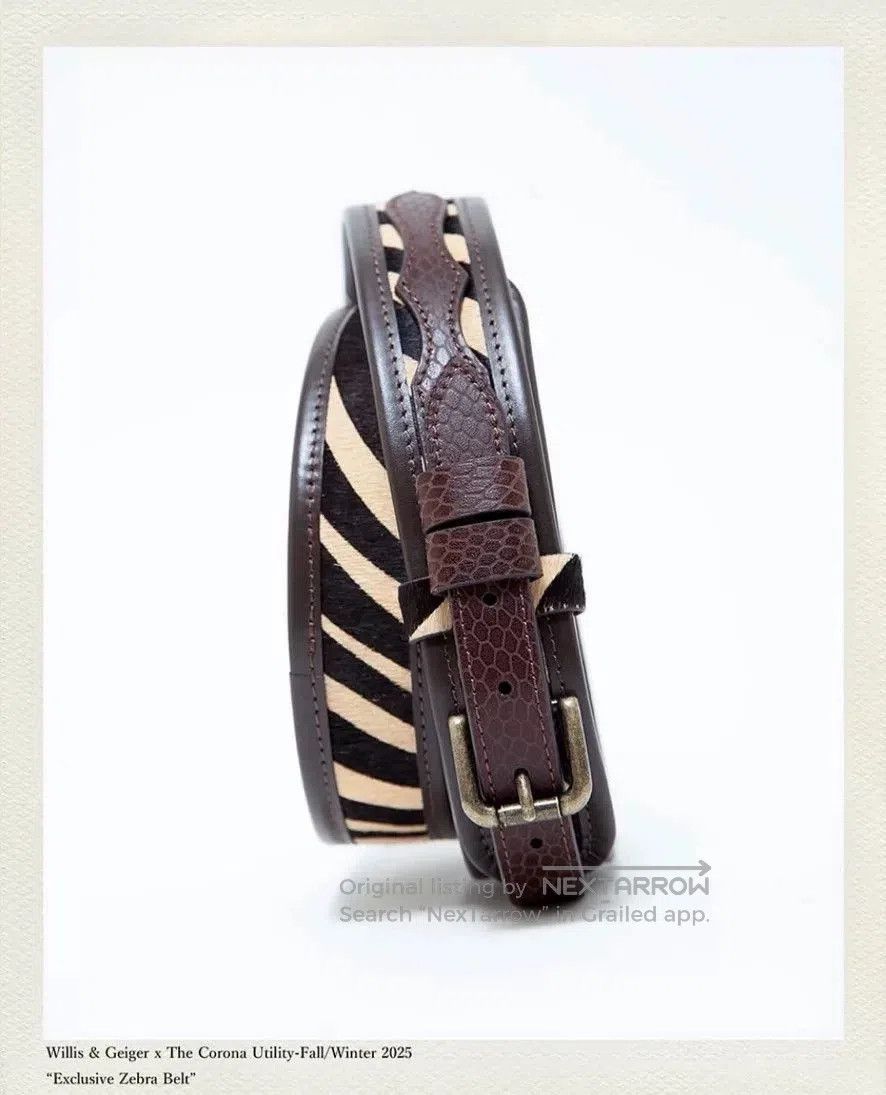 Japanese Brand Corona Utility Zebra Horsehair Belt. Size ONE SIZE - 1 Thumbnail