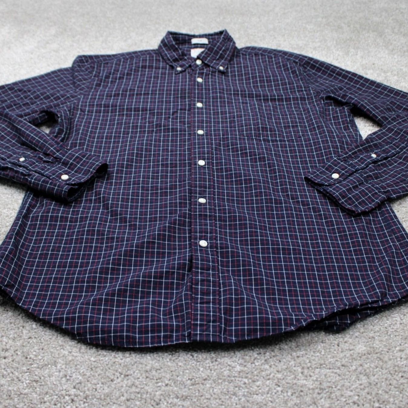 J.Crew J.CREW Button-Up Shirt Mens Large Slim Fit Plaid Blue Red White L/S 100% Cotton Classic Colorful Modern Size US L / EU 52-54 / 3 - 2 Thumbnail