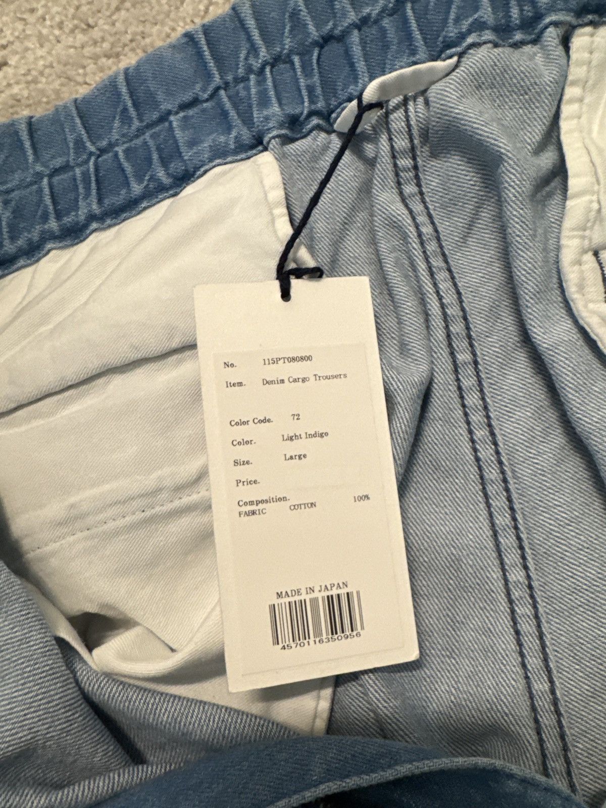 KUON Denim Cargo Trousers Size US 34 / EU 50 - 4 Thumbnail
