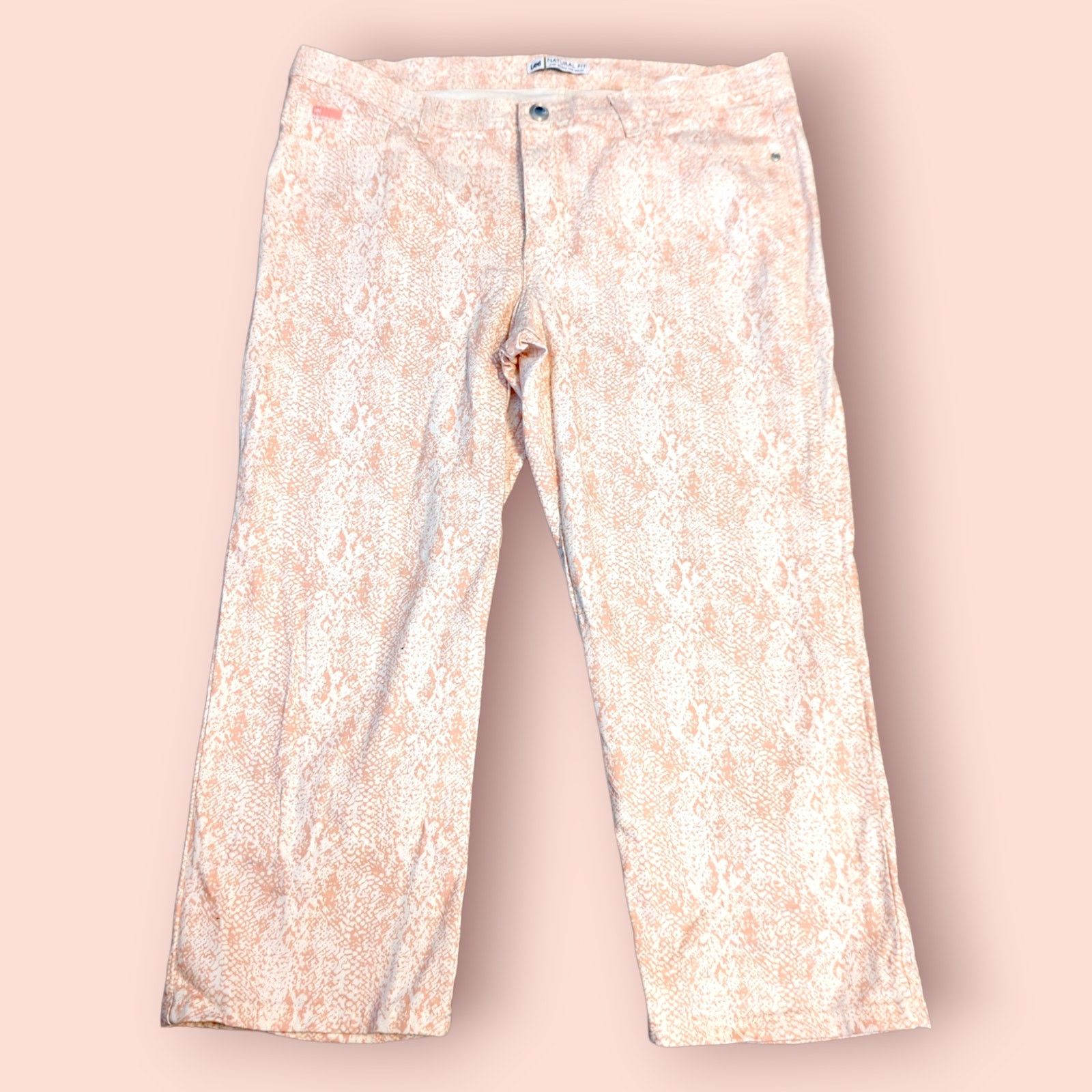 Lee LEE Natural Fit Peach Snakeskin Print Capri Jeans 18 Medium Size 40" / US 18 - 3 Thumbnail