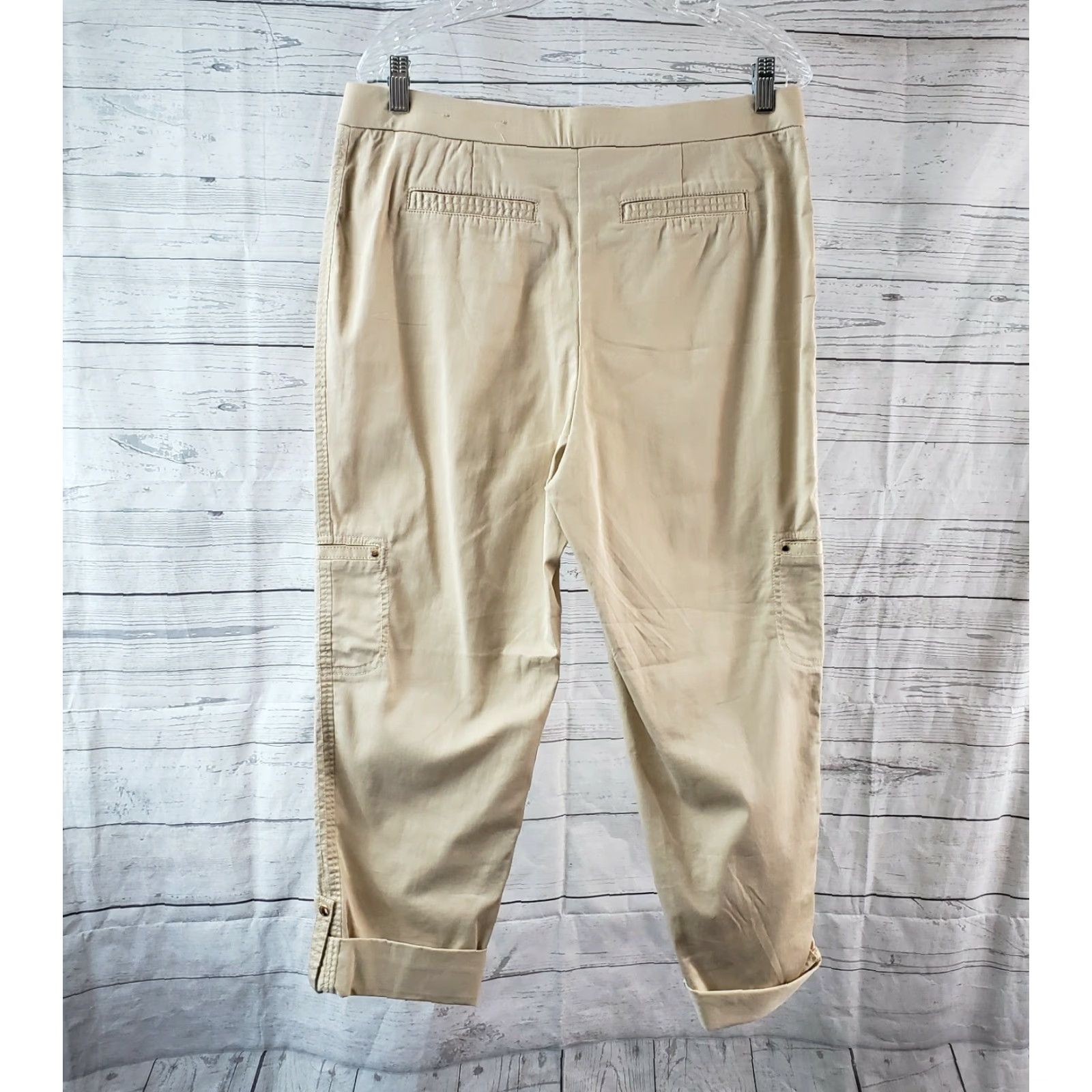 Vintage Chico's Womens Pants Sz 10 Roll Up High Rise Cotton Blend Tan Brown Inseam 27.5 Vintage: No Mens Womens Girls Boys Size 32" / US 10 / IT 46 - 3 Thumbnail