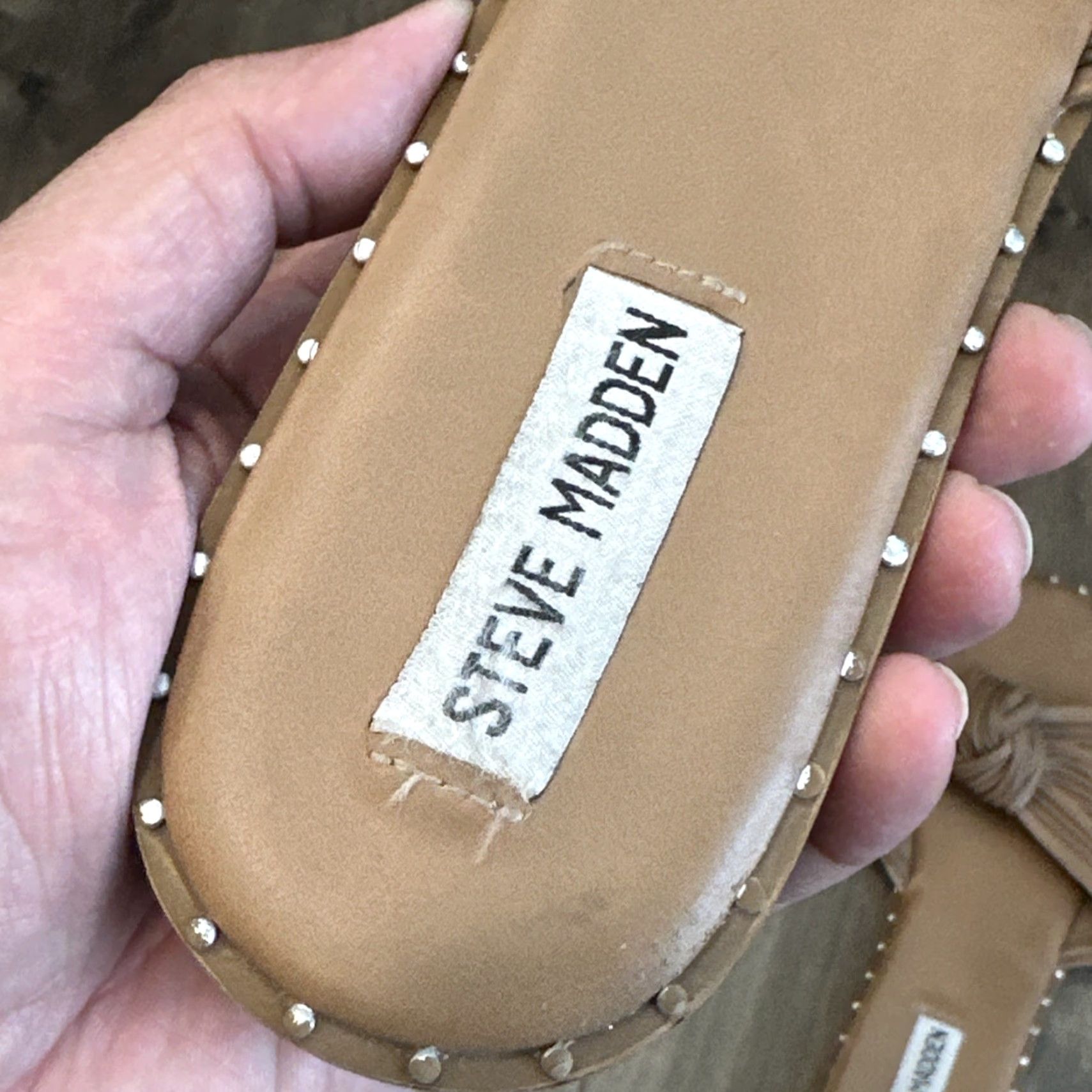 Steve Madden STEVE MADDEN Women’s Flat Sandals Slip On Knot Bow Cushioned Brown 9.5 Size US 9.5 / IT 39.5 - 2 Thumbnail