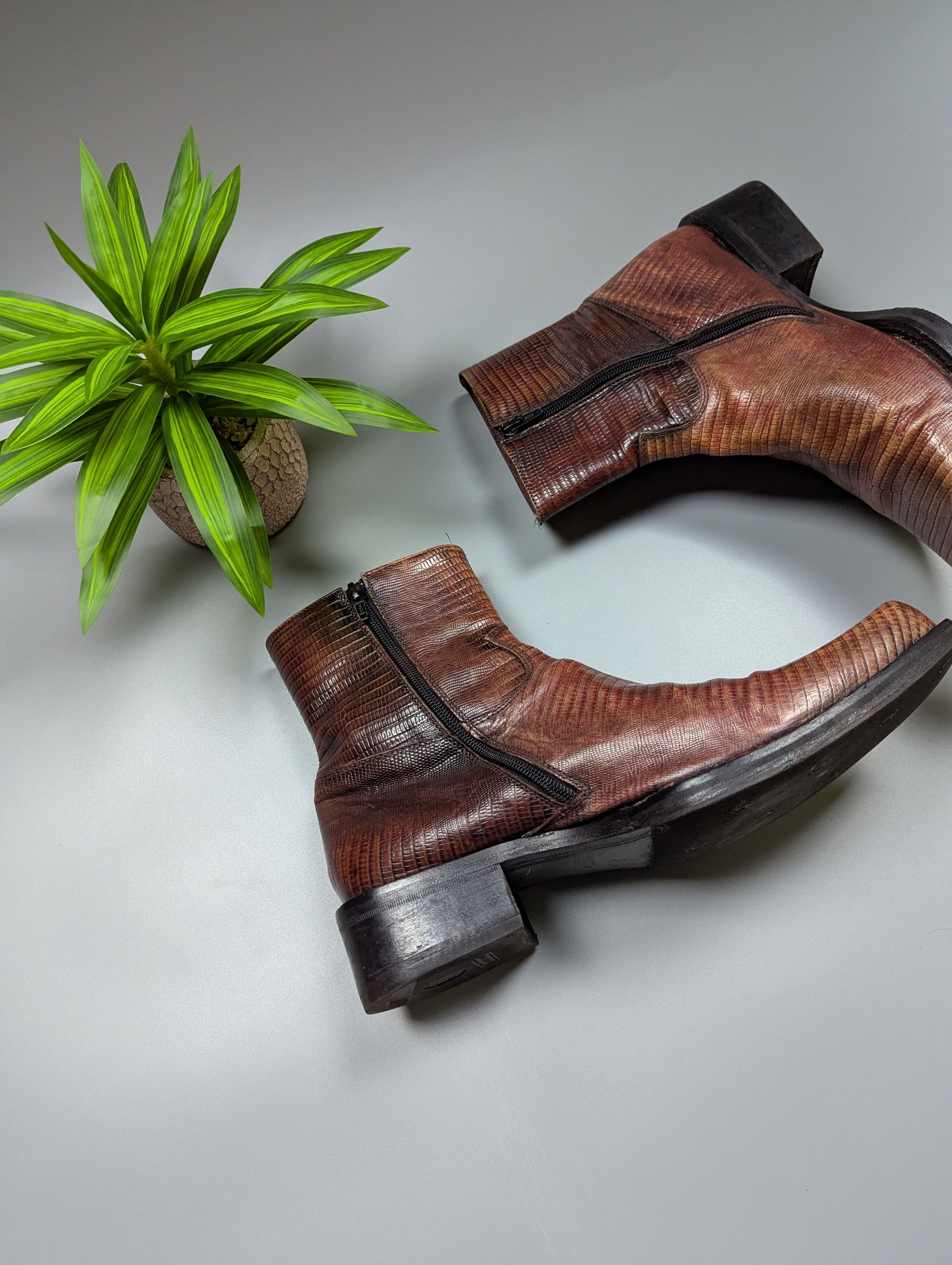 Vintage Vintage Mens Lizard Leather Boots Western Cowboy 44/10.5 Size US 10.5 / EU 43-44 - 5 Thumbnail