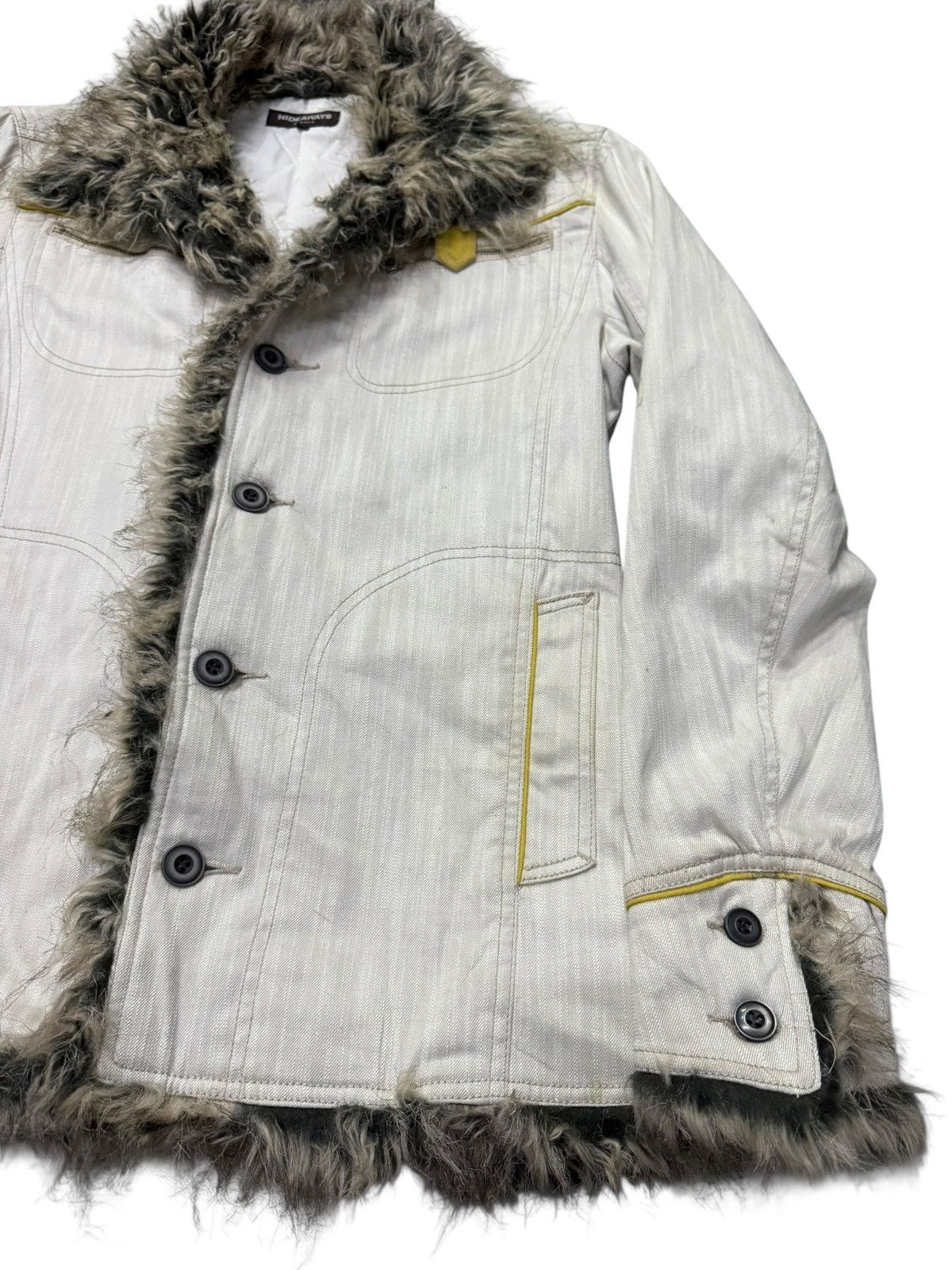 Japanese Brand Hideaways Nicole Fur Trimmed Rock Star Denim Jacket Size US S / EU 44-46 / 1 - 10 Thumbnail