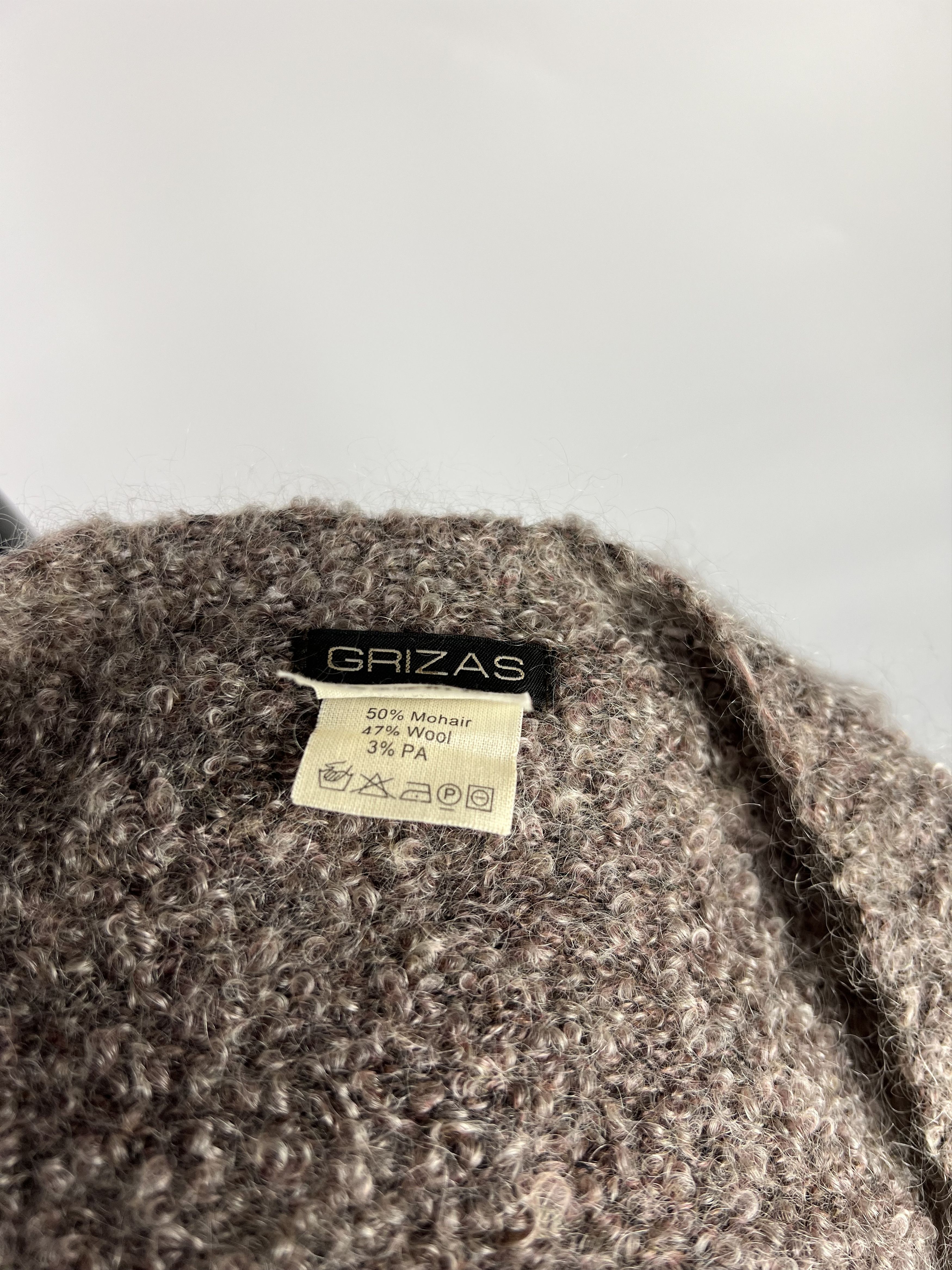 Designer Grizas Mohair Wool Asymmetrical Poncho One Size Size ONE SIZE - 10 Thumbnail