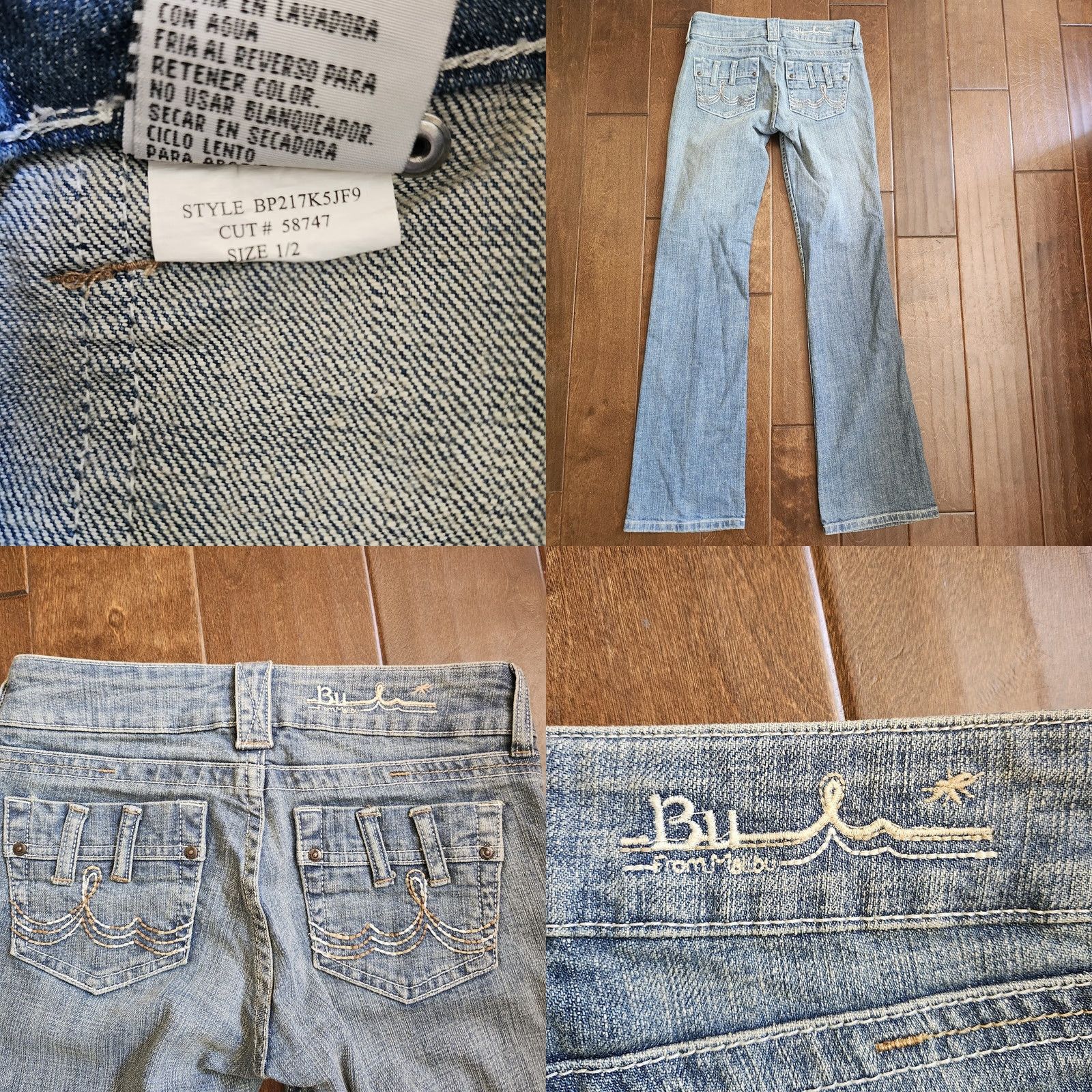 Denime Bu Malibu Denim Straight Jeans Women - Size 1 Regular Blue 29in Inseam Pockets Stretch Cotton Spandex Regular Fit 4 Seasons Size 25" / US 0 / IT 36 - 9 Thumbnail