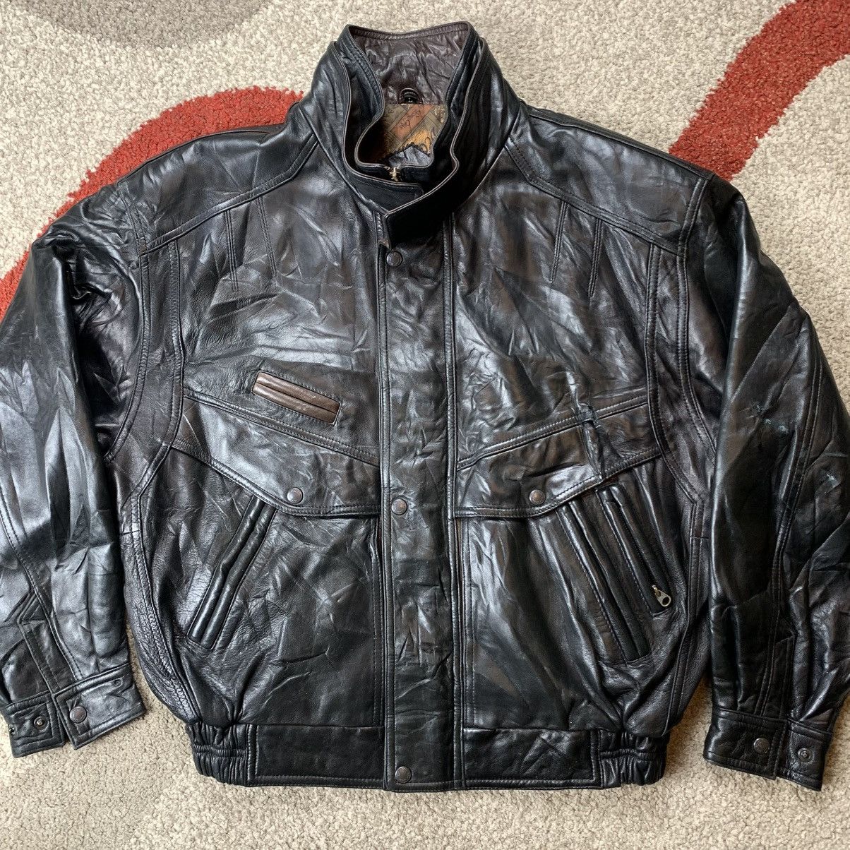 Genuine Leather Wind Armor Leather Jacket Size US L / EU 52-54 / 3 - 2 Thumbnail