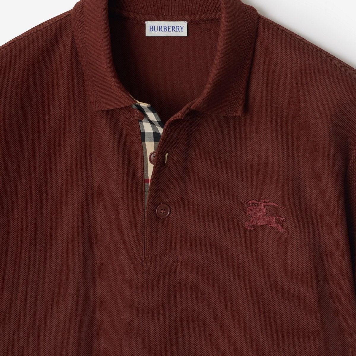 Burberry Burberry Brit Short-Sleeve Polo Maroon Size Medium Size US M / EU 48-50 / 2 - 2 Thumbnail
