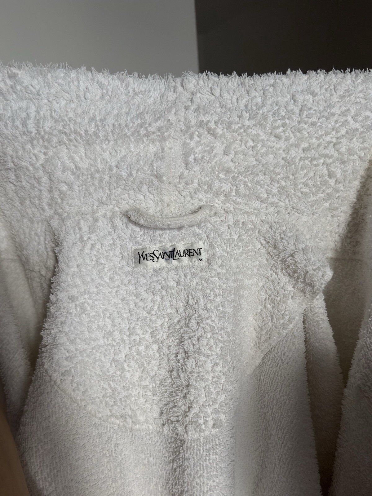 Yves Saint Laurent YSL Yves Saint Laurent White Cotton Robe Embroidered Logo Size M / US 6-8 / IT 42-44 - 4 Thumbnail