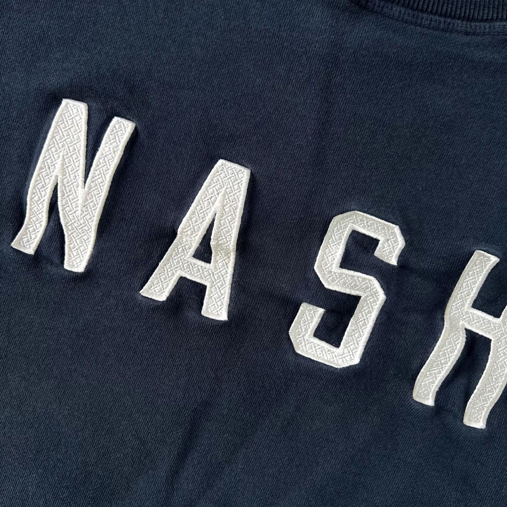 ASH NASH Sweatshirt Mens S/M Charcoal Blue Crewneck Applique Fleece Long Sleeve Size S / US 4 / IT 40 - 2 Thumbnail