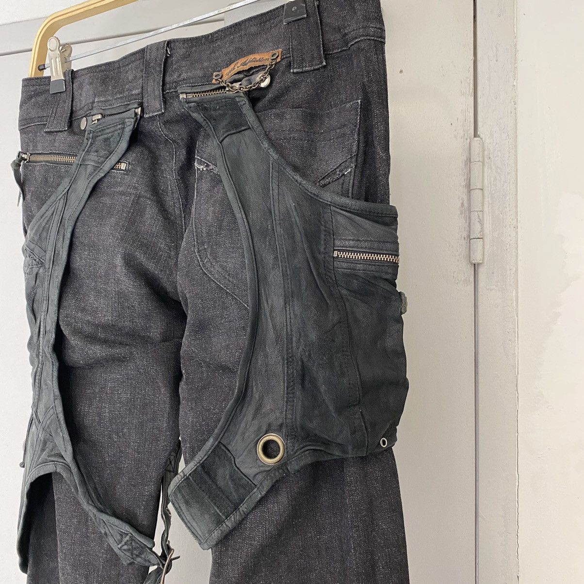14th Addiction 14th Addiction Holster Hybrid Leather Slim Fit Black Jeans Size US 29 - 13 Thumbnail
