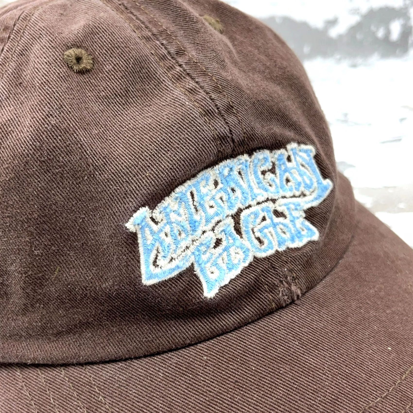 American Eagle Outfitters VINTAGE American Eagle Hat Baseball Cap Leather Strap Back Script AEO Dad Brown Y2K Size ONE SIZE - 7 Thumbnail