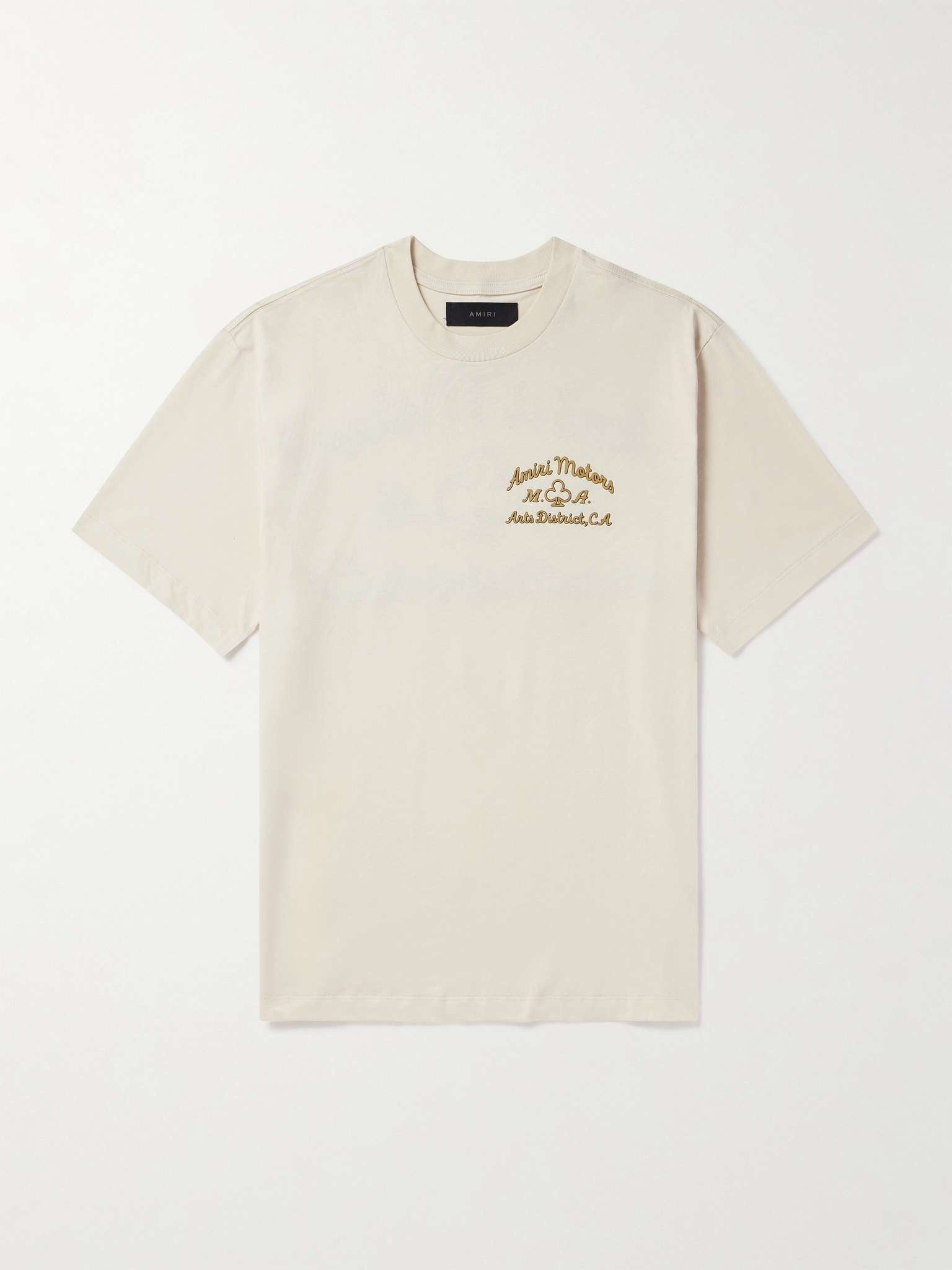 Amiri oc11z0225 Logo-Appliquéd Cotton-Jersey T-Shirt Light Beige Size US M / EU 48-50 / 2 - 1 Thumbnail