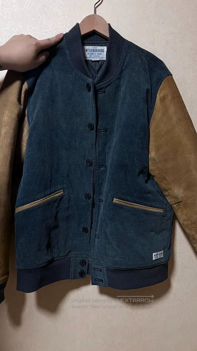 Neighborhood Neighborhood Cotton Jacket Fleece Lined Leather Sleeves Size US L / EU 52-54 / 3 - 2 Thumbnail