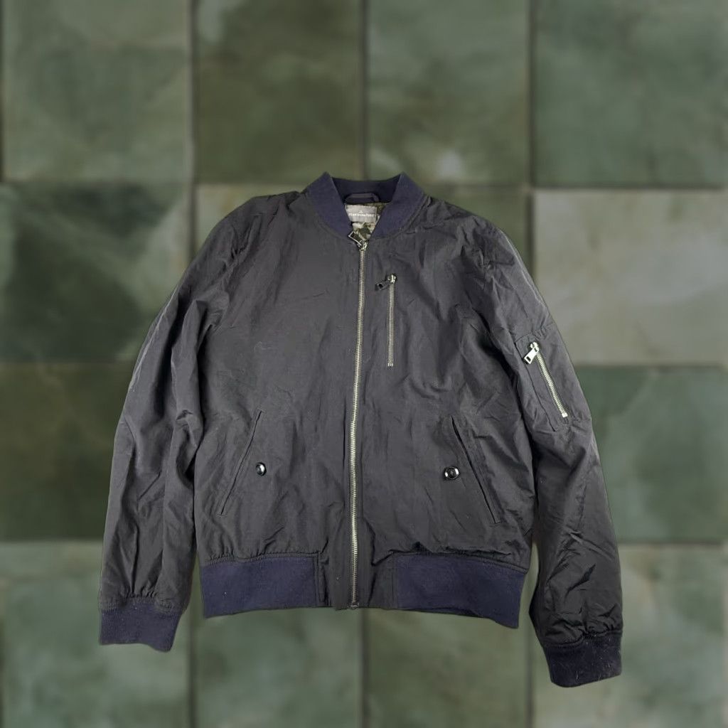 Vintage L.L. Bean Signature Bomber Jacket Black Size M Mens Regular Polyester Jacket Black M Size US M / EU 48-50 / 2 - 1 Thumbnail