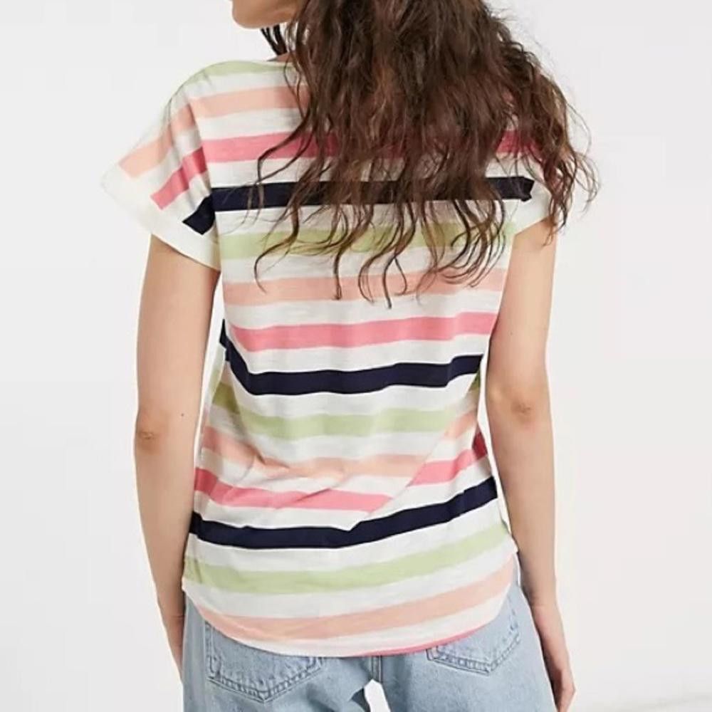 Asos ASOS Multi Color Striped Short Sleeve T Shirt Size M / US 6-8 / IT 42-44 - 2 Thumbnail