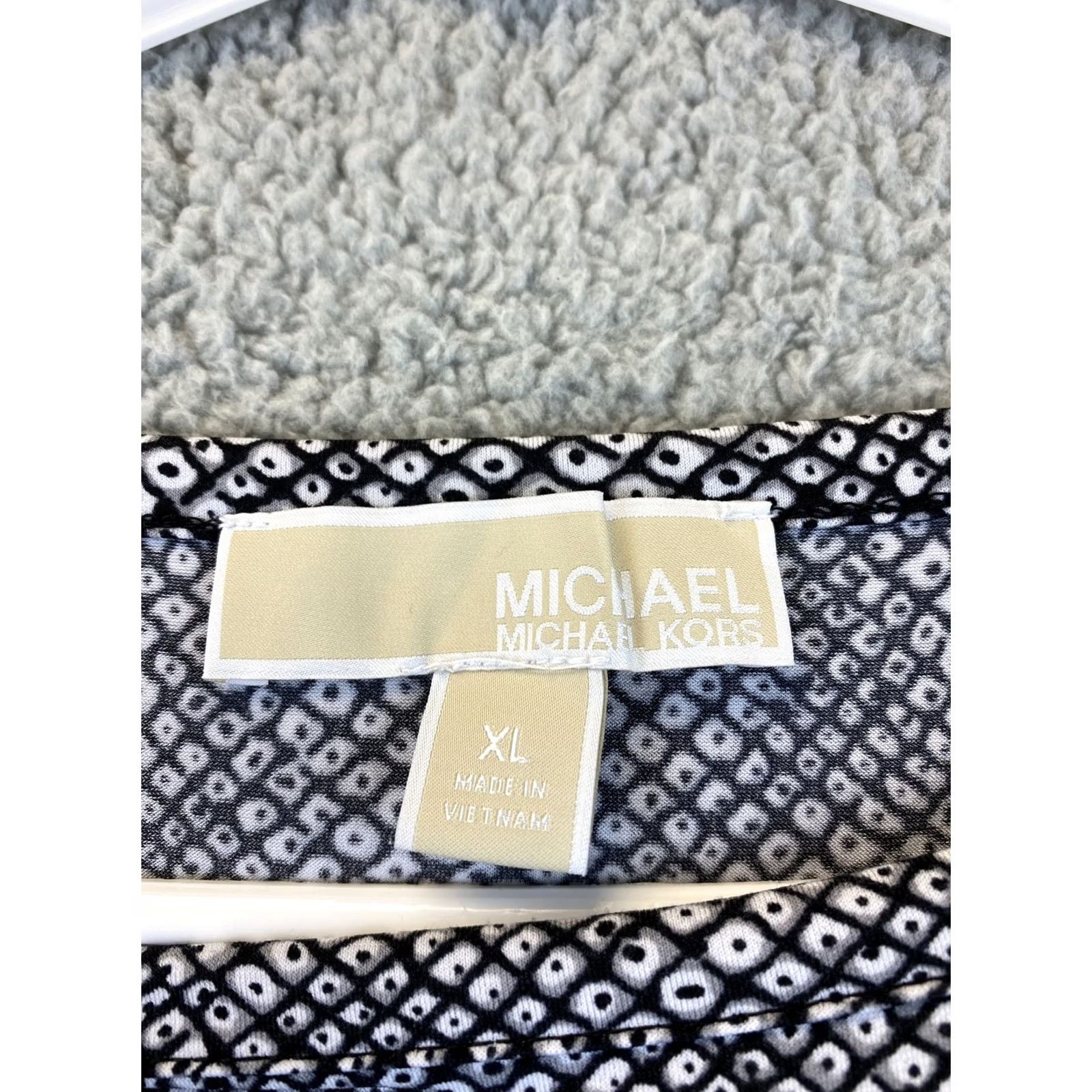 Michael Kors Michael Kors Dress Women’s XL Black Midi Long Sleeve Round Neckline Pullover Sheath Dressy Regular Colorful Geometric Vietnam Size XL / US 12-14 / IT 48-50 - 3 Thumbnail