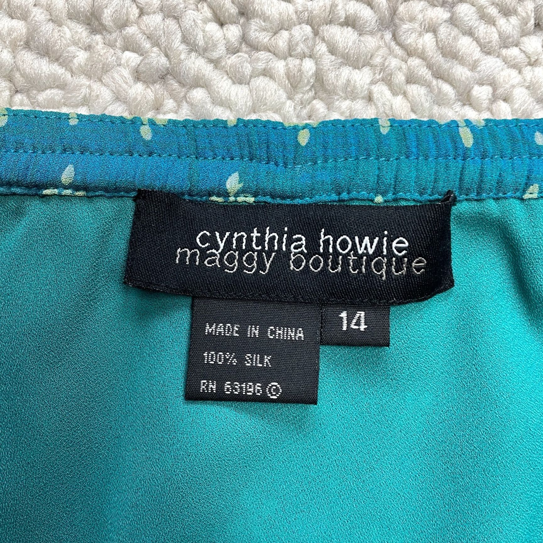 Vintage VINTAGE Cynthia Howie Skirt Womens 14 Blue Tropical Floral Silk Knee Length A-Line Size 36" / US 14 / IT 50 - 6 Thumbnail