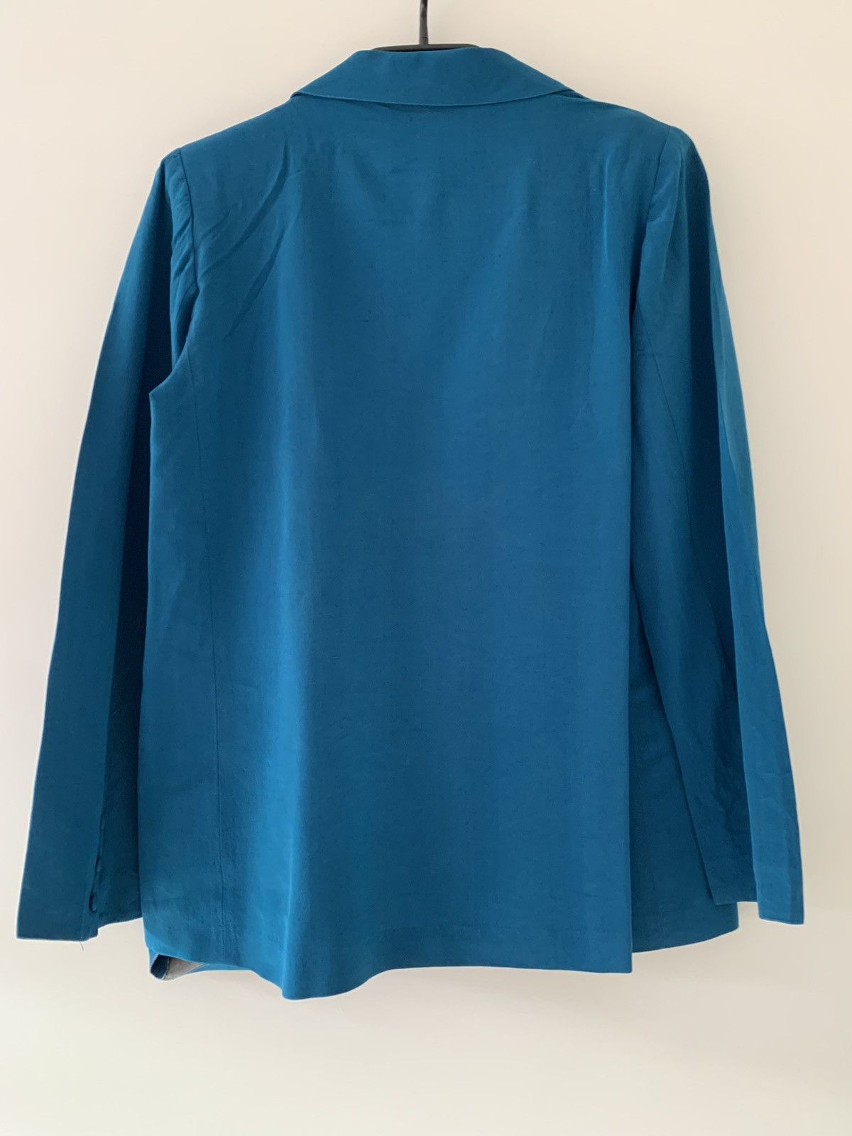 Handmade Vintage Handmade Silk Blazer – Teal Blue Size M / US 6-8 / IT 42-44 - 2 Thumbnail