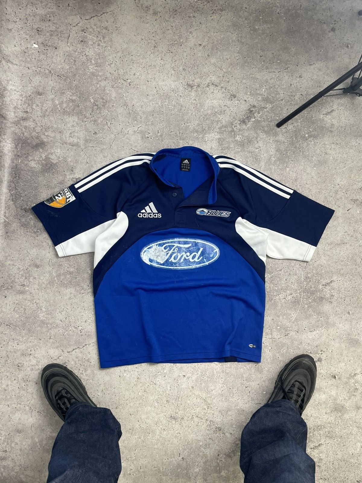Adidas × Ford × Vintage Vintage Jersey Adidas Ford Rugby Blue T Shirt Rare Size US M / EU 48-50 / 2 - 1 Thumbnail