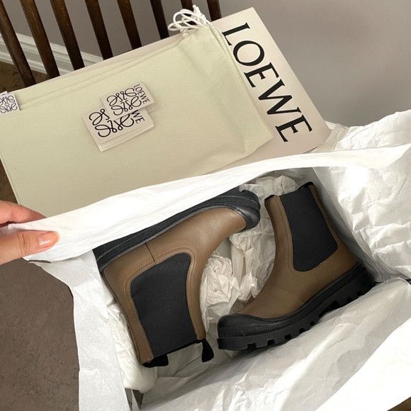 Loewe Loewe Khaki Rubber-Trimmed Leather Chelsea Boots - 5 🇪🇸 Size US 5 / IT 35 - 12 Thumbnail