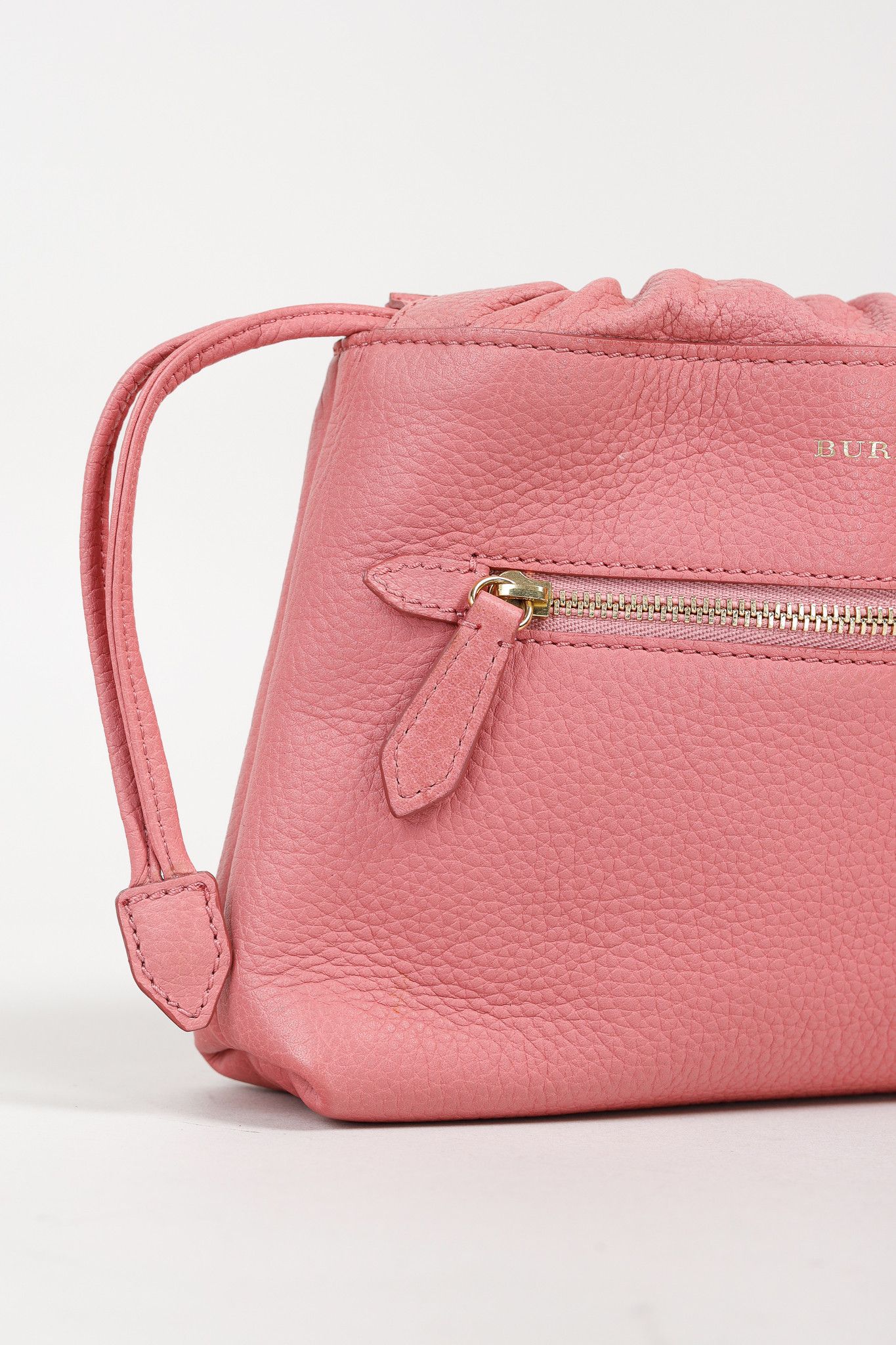 Burberry Burberry Pink Leather Drawstring Travel Pouch Size ONE SIZE - 6 Thumbnail