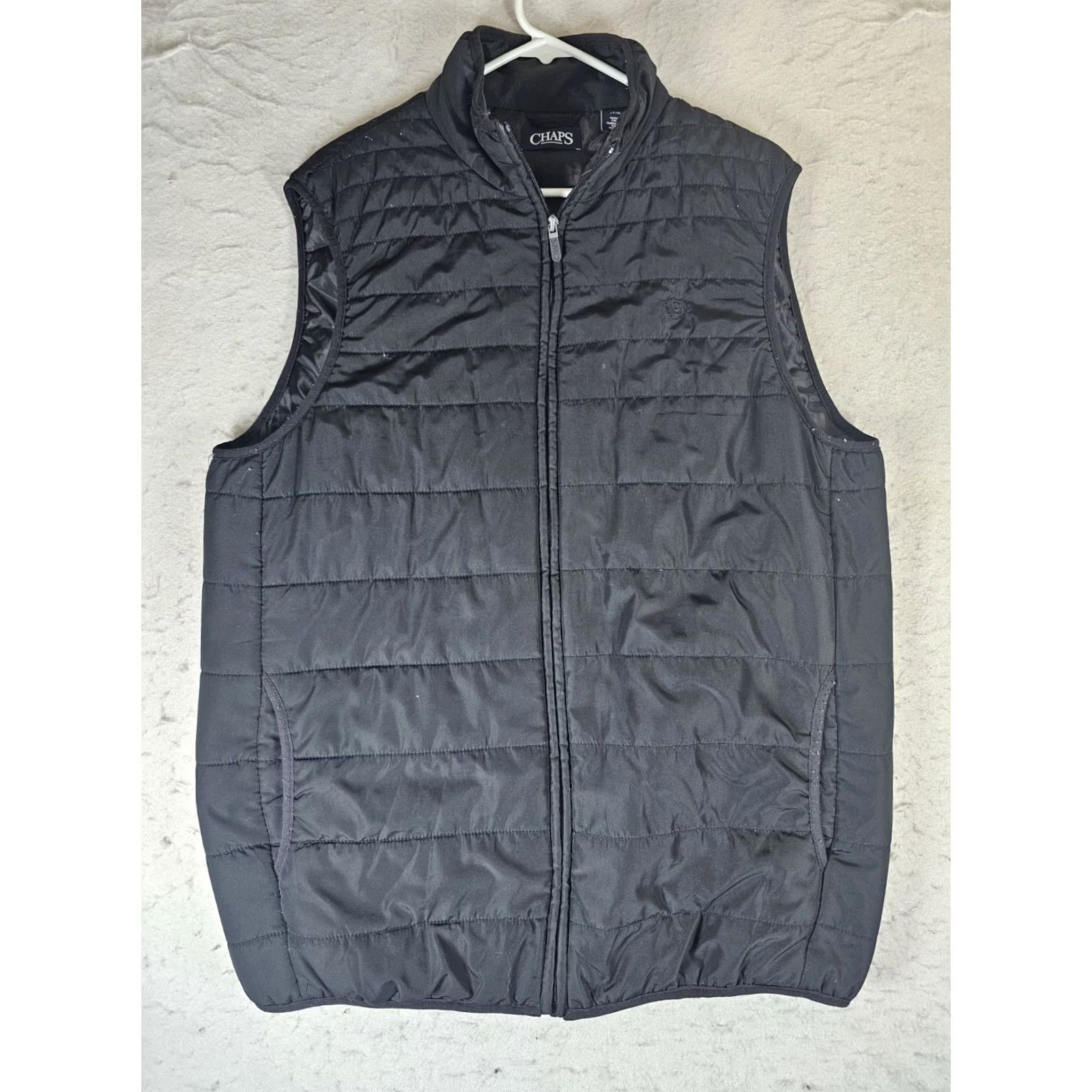Chaps Chaps Signature Black Puffer Vest Full Zip Pockets LOGO Embroider Mens Sz L Tall Jacket Size US L / EU 52-54 / 3 - 6 Thumbnail