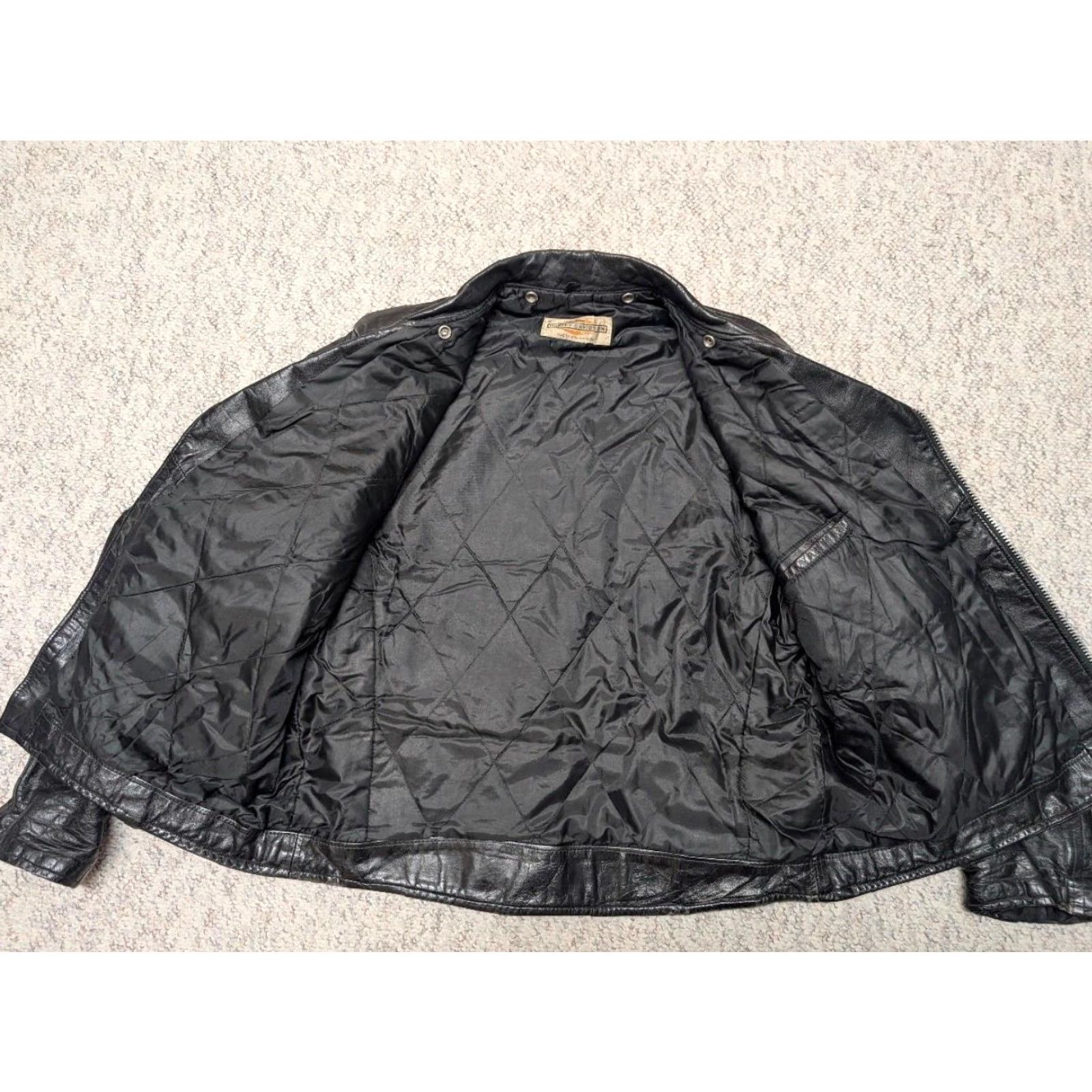 Harley Davidson VINTAGE Harley-Davidson motorcycle Jacket 44 black L Mens Size US L / EU 52-54 / 3 - 5 Thumbnail