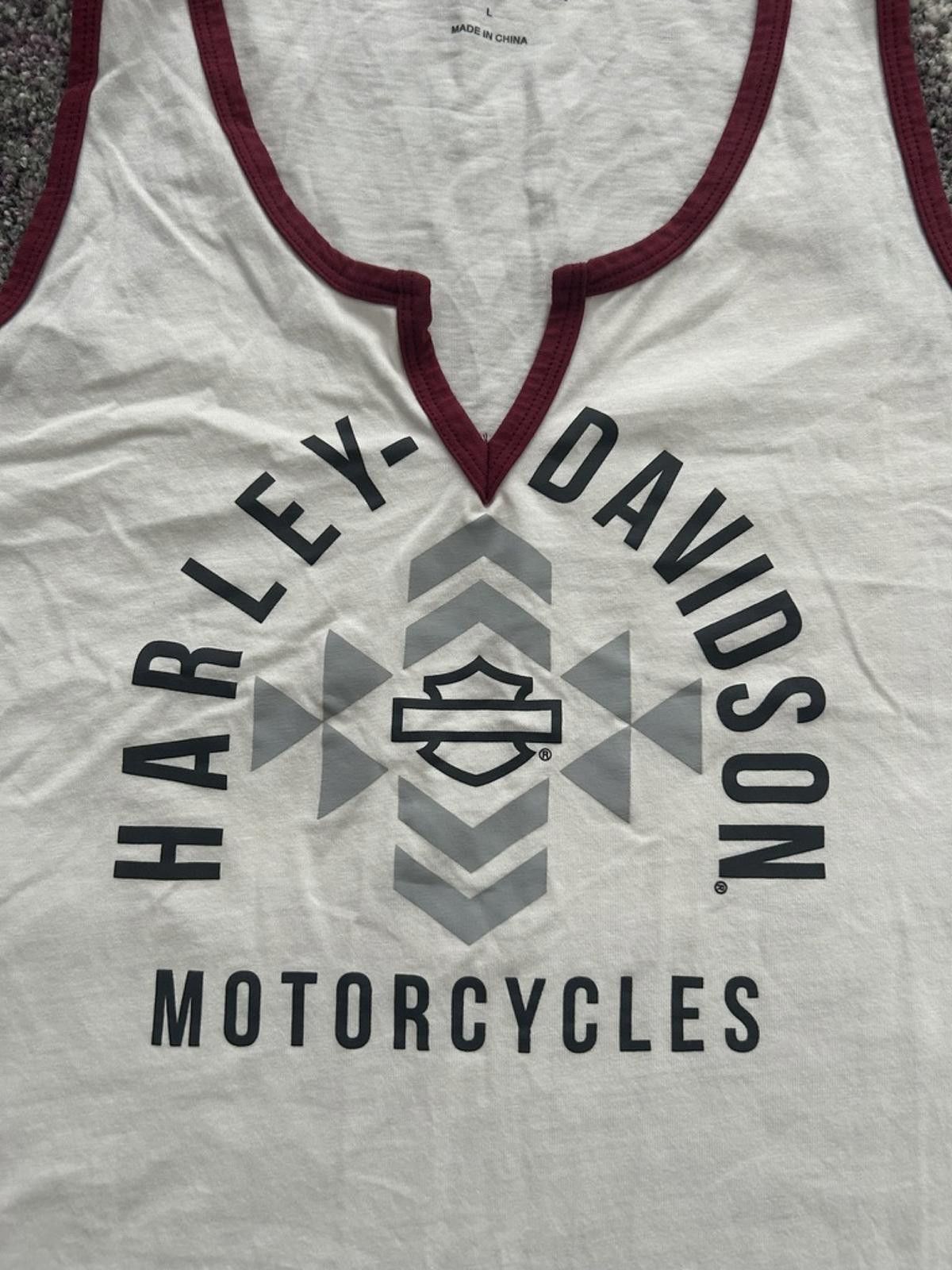 Harley Davidson Harley-Davidson Geometric Logo Tank – Contrast Trim Size L / US 10 / IT 46 - 2 Thumbnail
