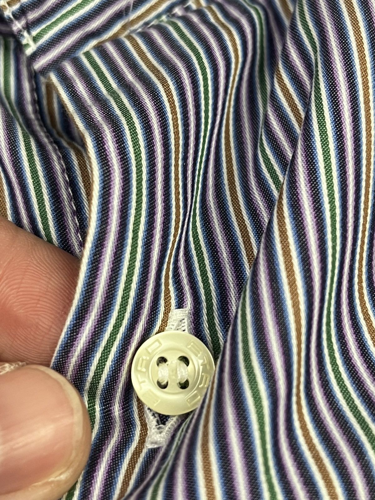 Etro Etro Milano Striped Shirt Multicolor Cotton Pegasus Logo Size US L / EU 52-54 / 3 - 7 Thumbnail