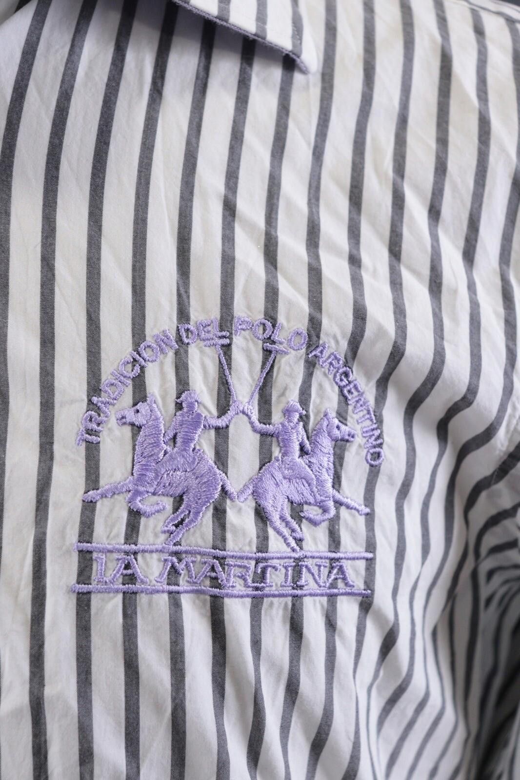 La Martina La Martina Argentina White Stripe Shirt Size L Size US L / EU 52-54 / 3 - 5 Thumbnail
