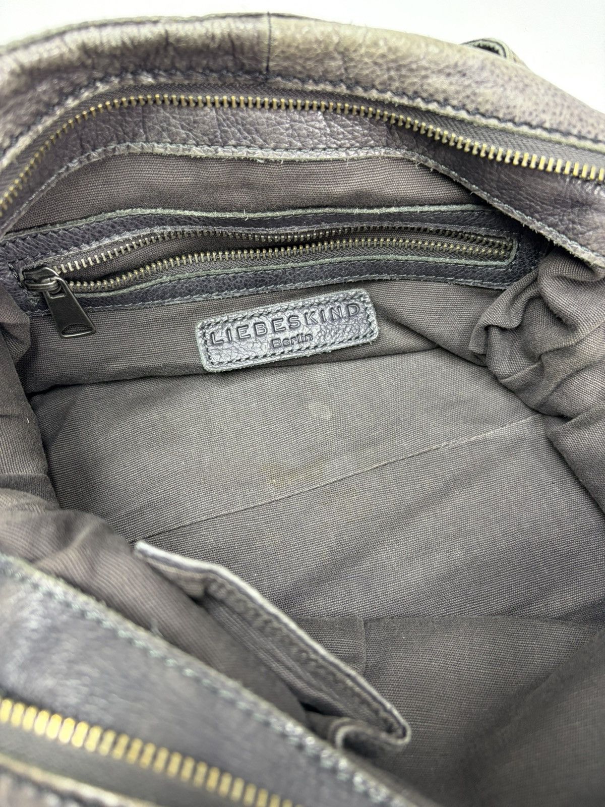 KMRii Oversized Artisan Gray Leather Shoulder Bag Rick Owens Vibe Size ONE SIZE - 16 Thumbnail