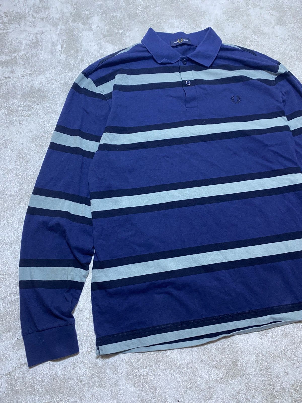 Fred Perry Fred Perry Striped Long Sleeve Polo Shirt Blue Size US L / EU 52-54 / 3 - 2 Thumbnail