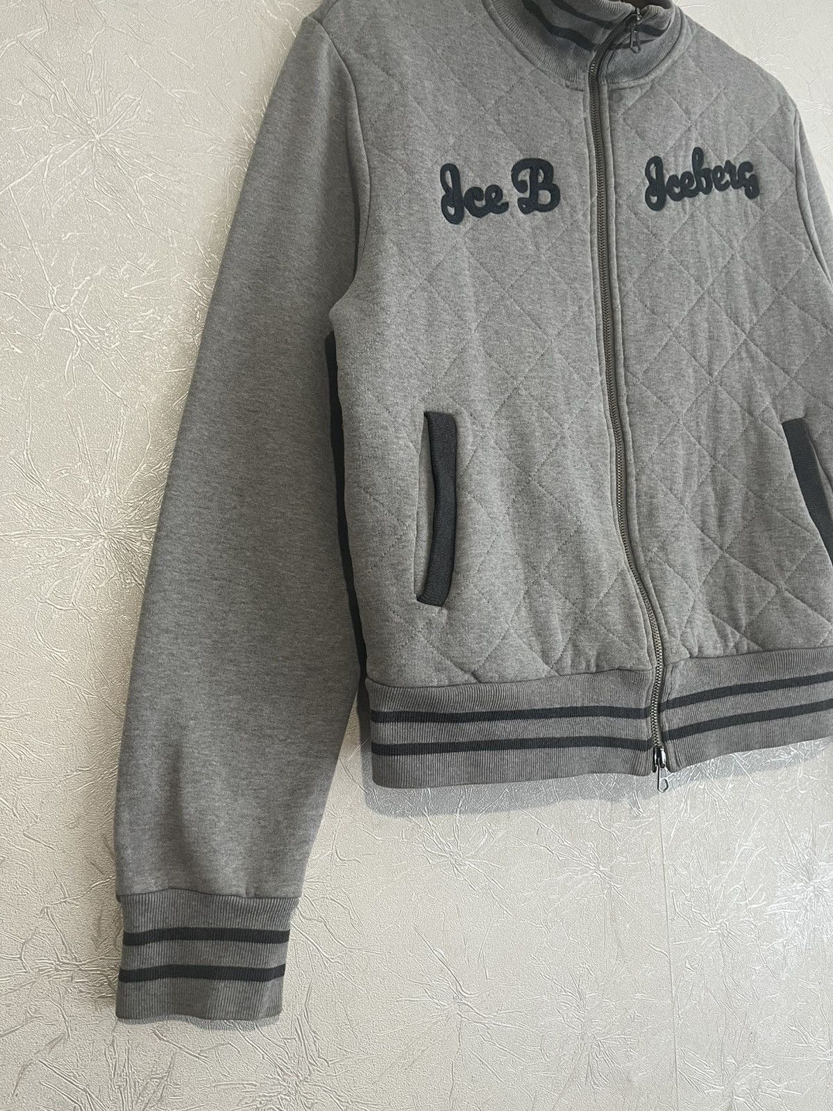 Iceberg ICEBERG Quilted Zip Jacket “Ice B/Iceberg”Grey Made in Italy Size US M / EU 48-50 / 2 - 2 Thumbnail
