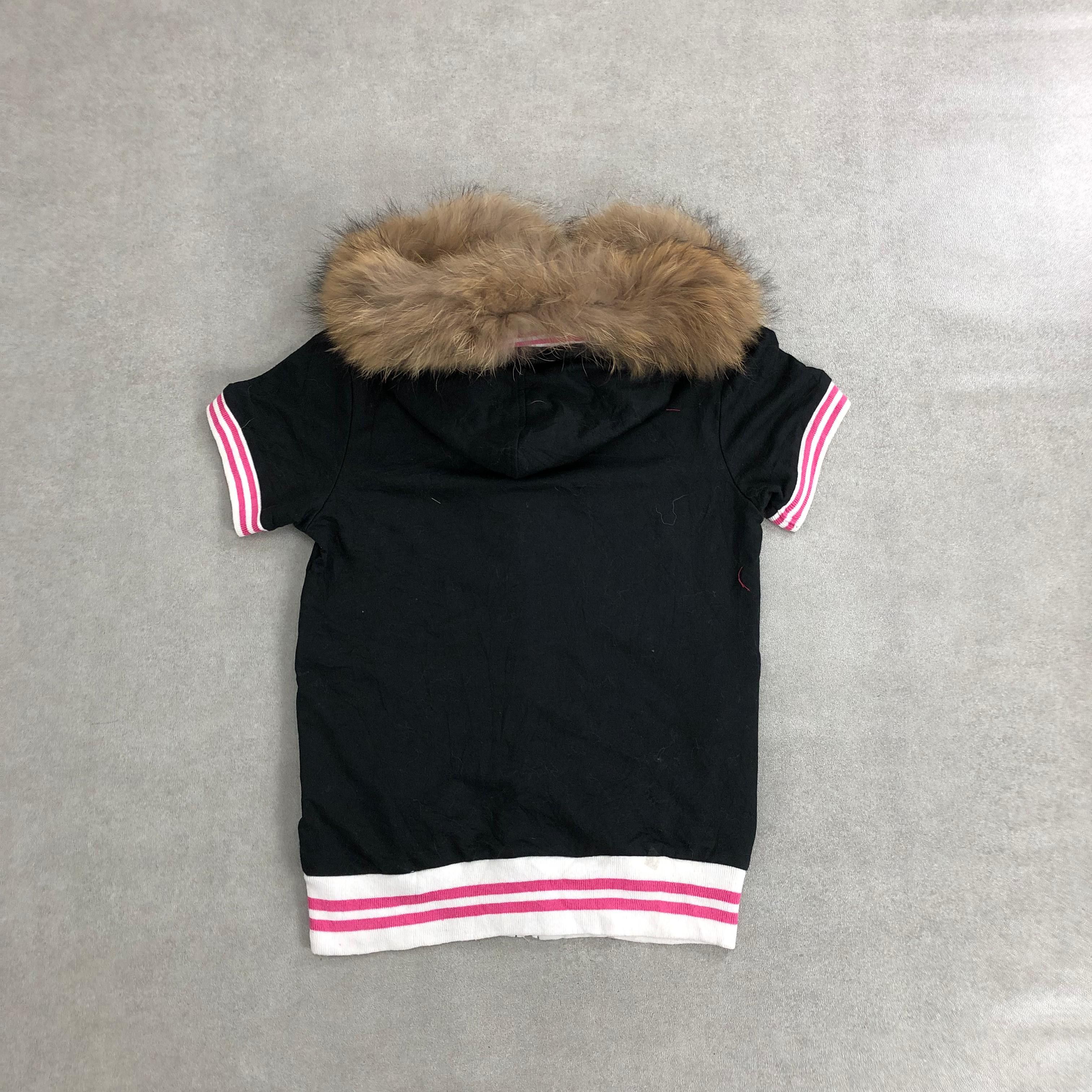 Japanese Brand 2000s Fiorucci Lgb Gothic Poem Fur Short Sleeve Zip Hoodie Size US S / EU 44-46 / 1 - 11 Thumbnail