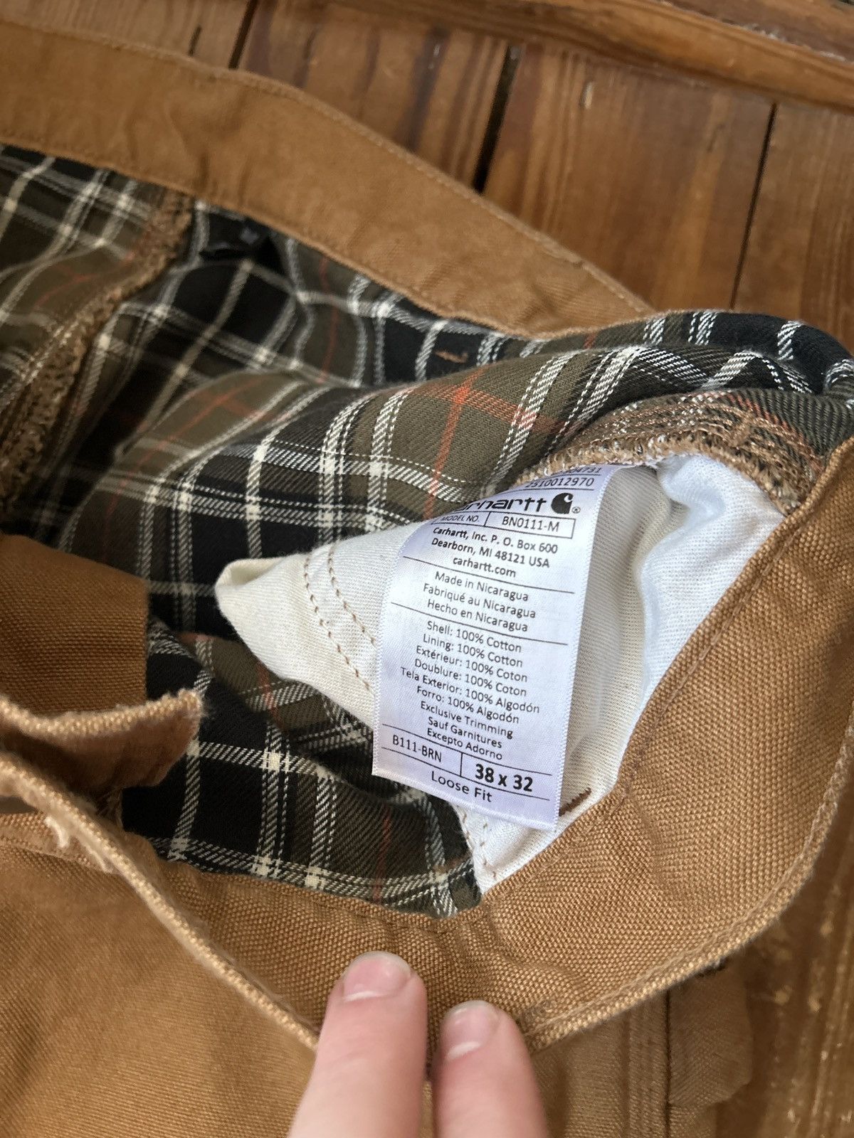 Carhartt × Vintage Vintage Carhartt Flannel Lined Tan Carpenter Work Pants Size US 36 / EU 52 - 3 Thumbnail