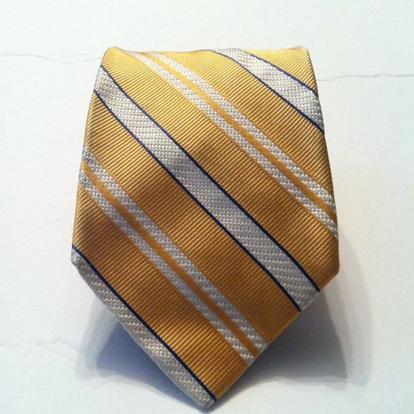 Faconnable FACONNABLE MENS 100%SILK STRIPED NECK TIE WIDTH: 4" Size ONE SIZE - 2 Thumbnail