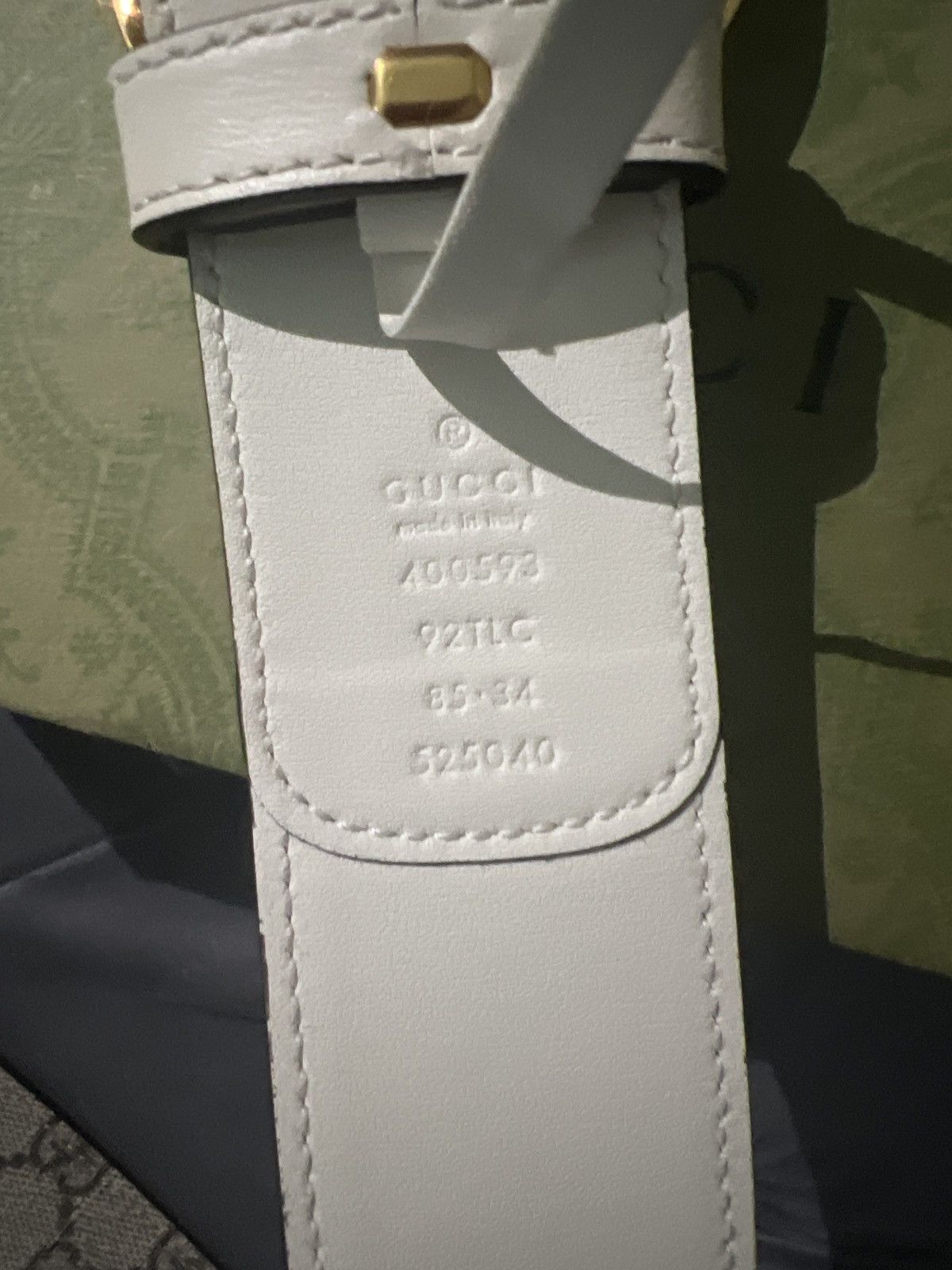 Gucci GUCCI MARMOT GG WHITE GOLD BELT Size ONE SIZE - 1 Thumbnail