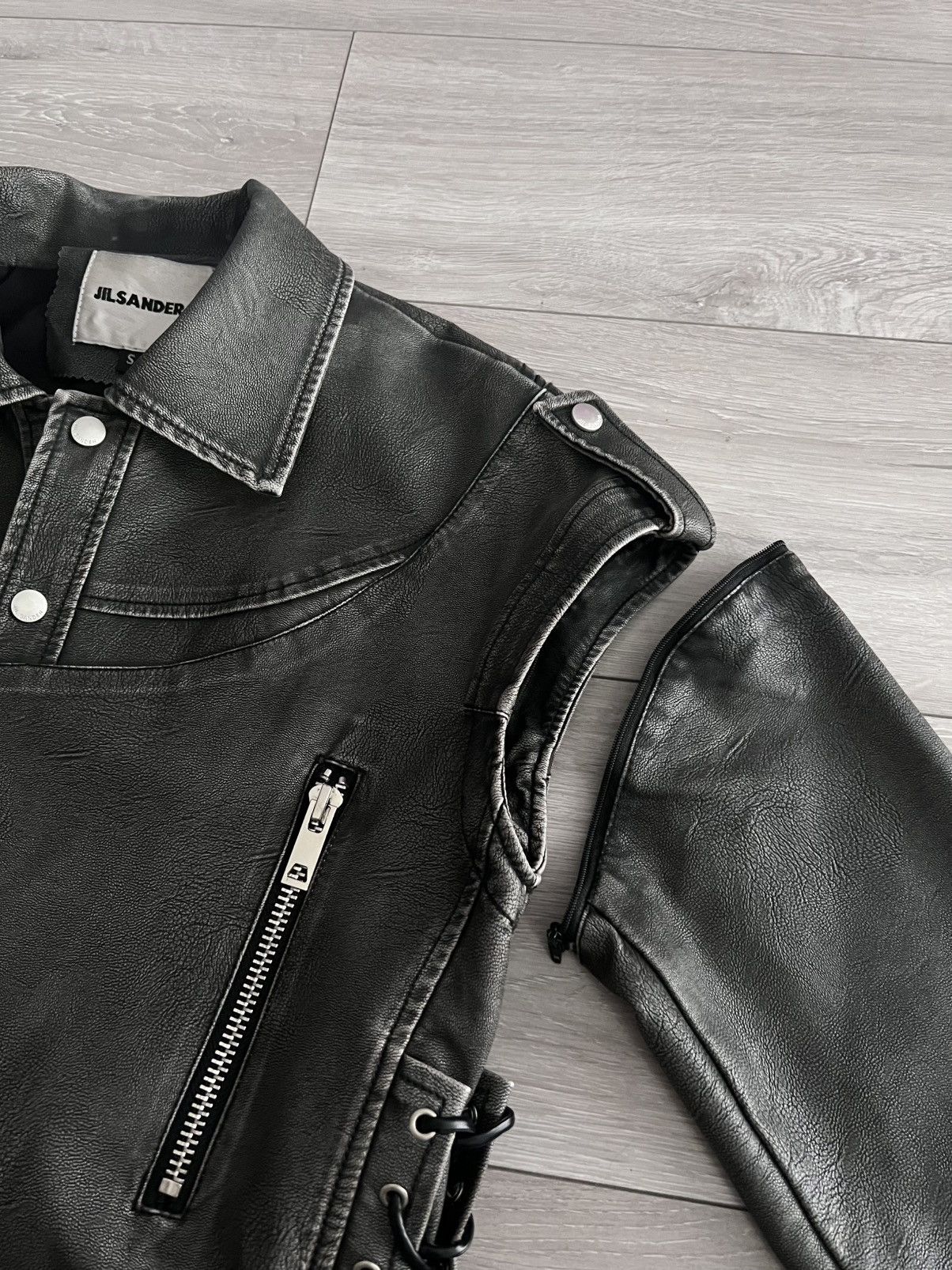 Jil Sander Jil Sander+ Biker Leather Jacket Vest Women Raf Simons Rare Size S / US 4 / IT 40 - 9 Thumbnail