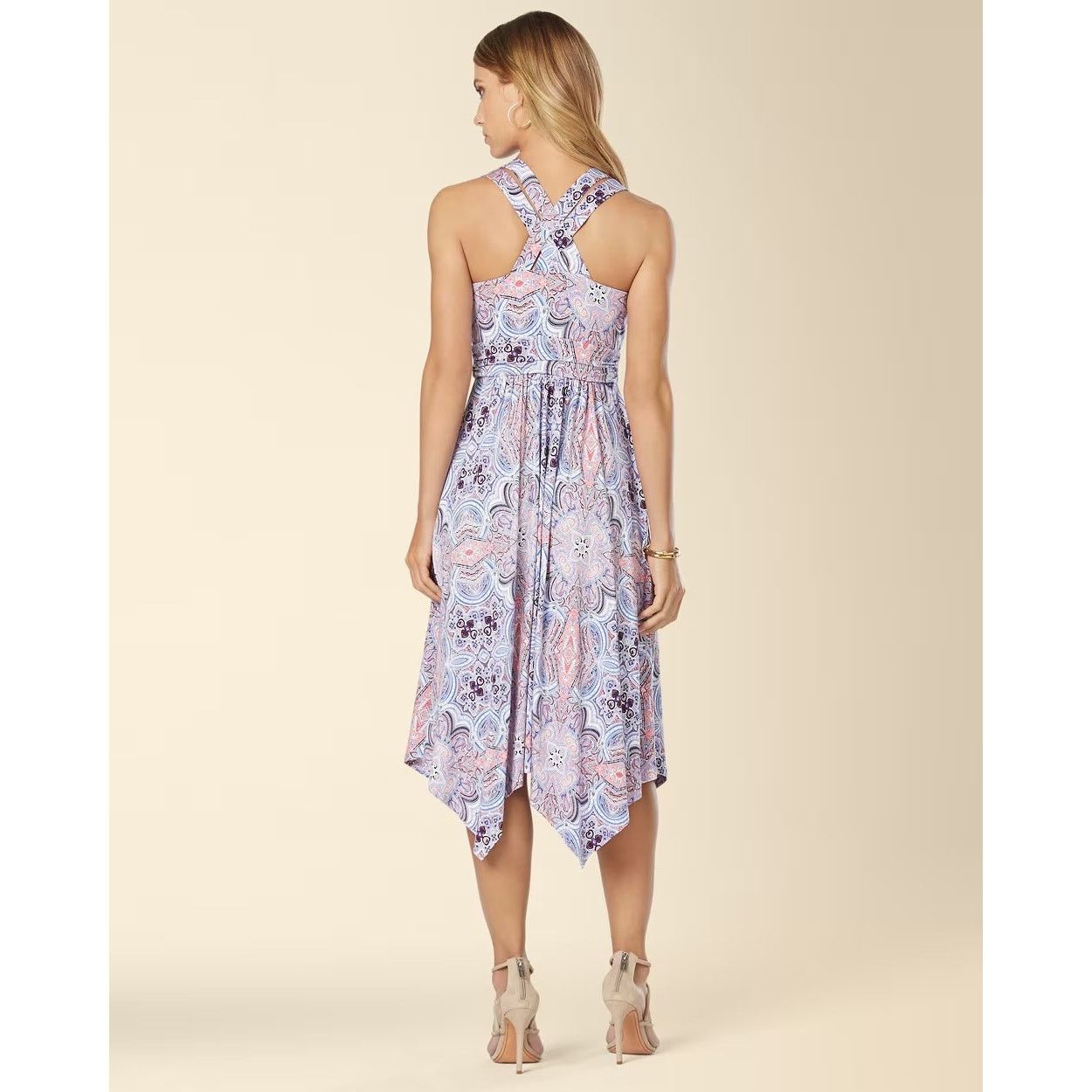 Other Soma Cross Back Scarf Hem Midi Dress Blue Paisley Womens XS Size XS / US 0-2 / IT 36-38 - 7 Thumbnail