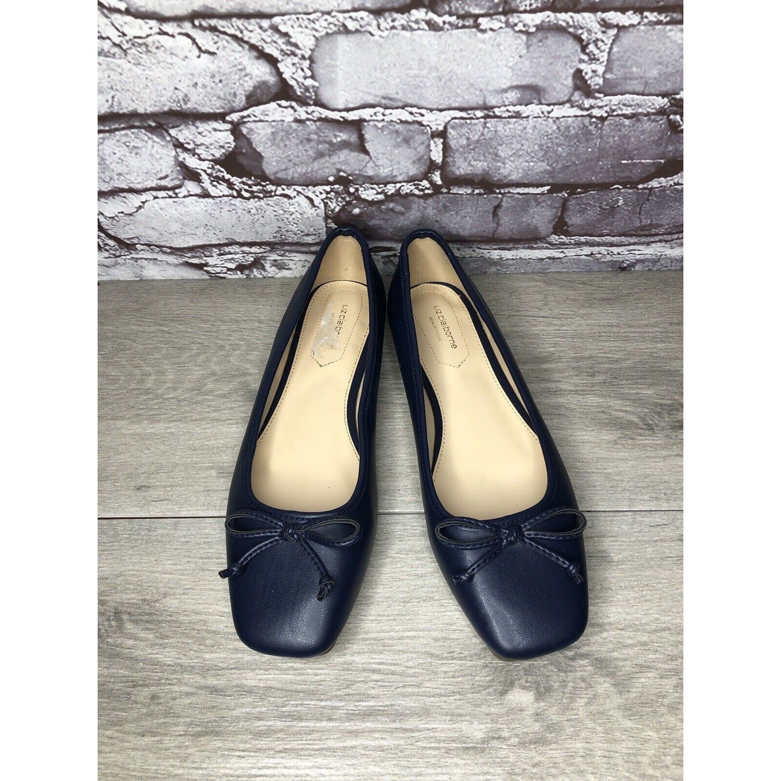 Liz Claiborne Liz Claiborne Memory Foam Navy Blue Leather Ballet Flats Wom Size US 8.5 / IT 38.5 - 20 Thumbnail