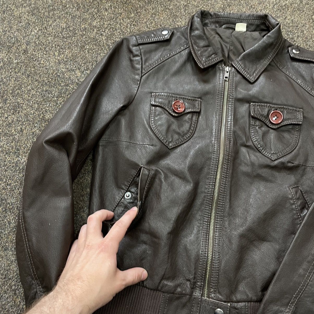 Genuine Leather Vintage Y2K Leather Jacket Biker Punk Opium BALENCIAGA Style Size M / US 6-8 / IT 42-44 - 3 Thumbnail
