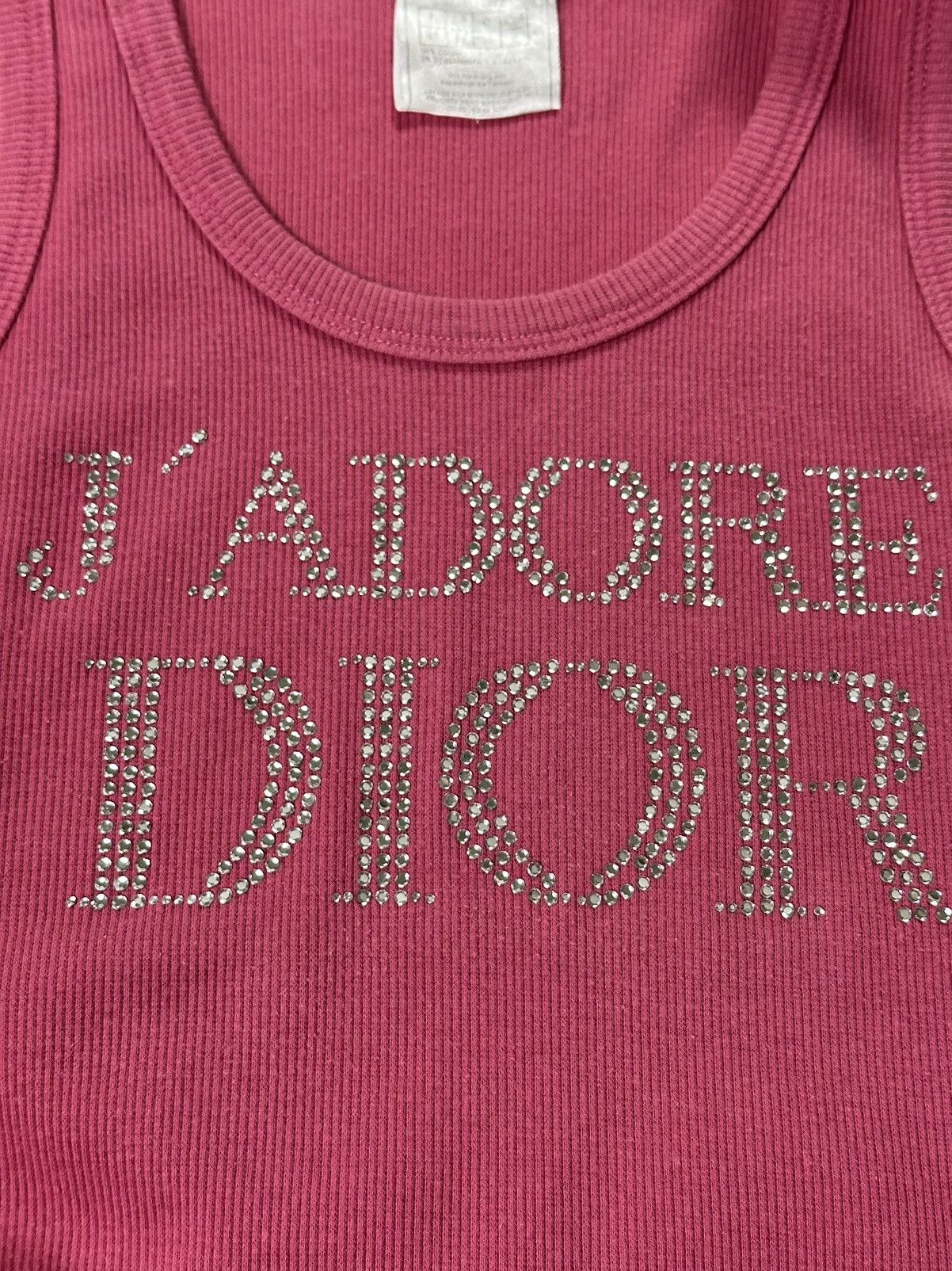 Dior CHRISTIAN DIOR F/W 2003 "J'ADORE DIOR" Swarovski Tank Top Size M / US 6-8 / IT 42-44 - 3 Thumbnail