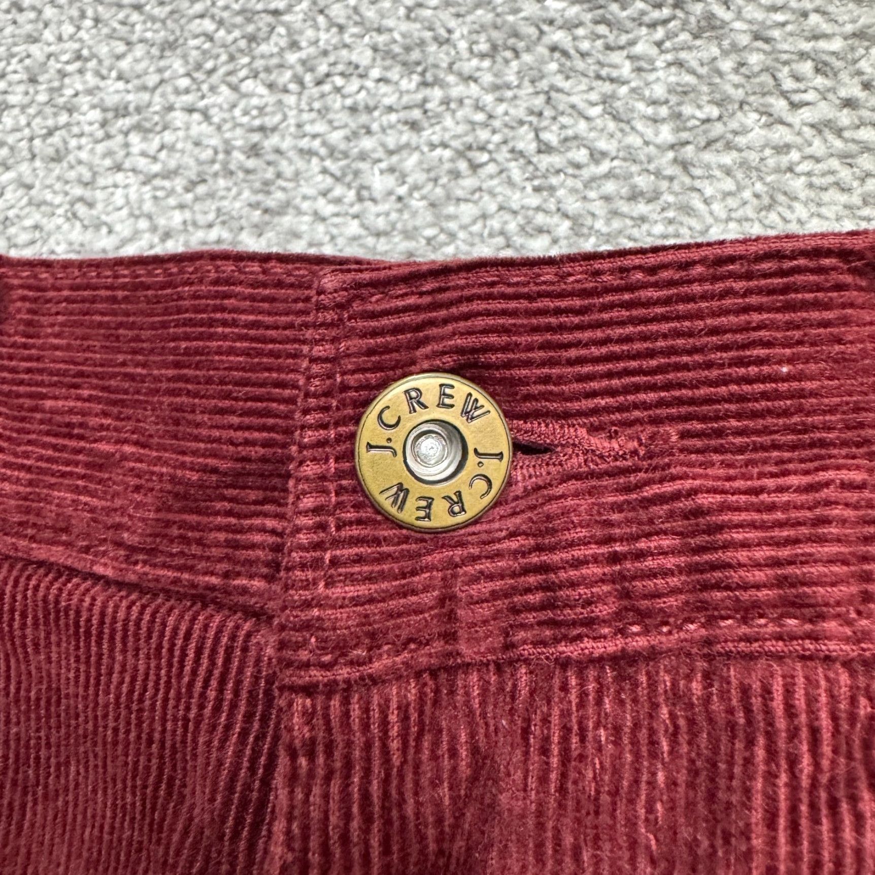 J.Crew J.Crew Slim Fit Corduroy Pants Mens 33x30 Red Cotton Flat Front Chino Classic Preppy 5-Pocket Menswear Size US 33 - 5 Thumbnail